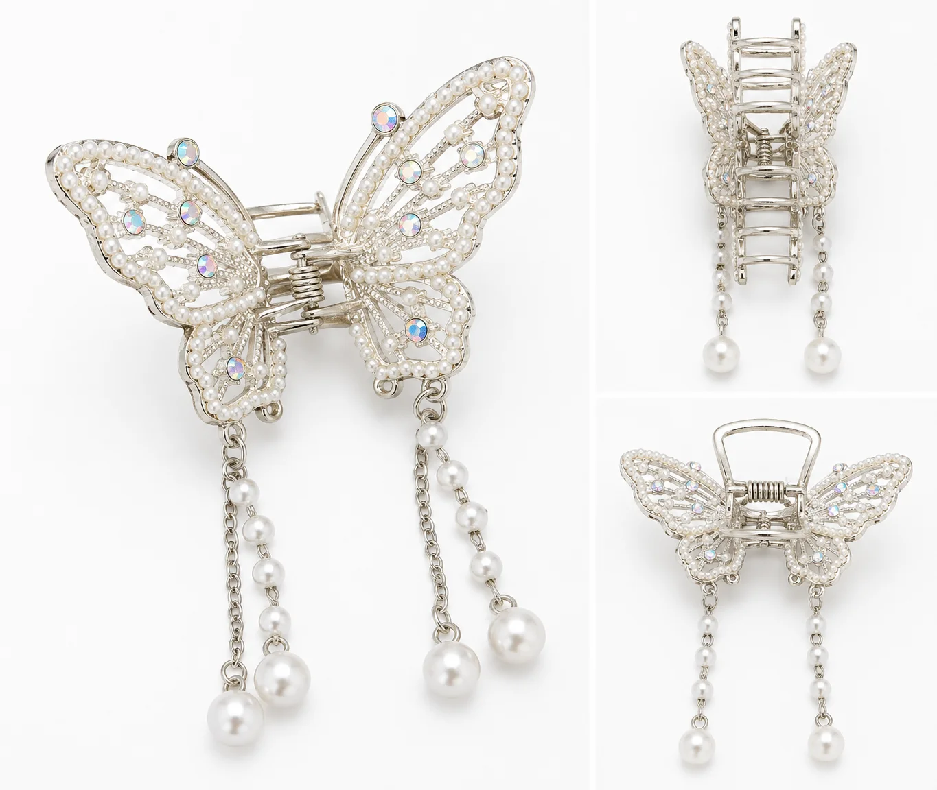 Elegant Butterfly Pearl Hair Catcher for Women