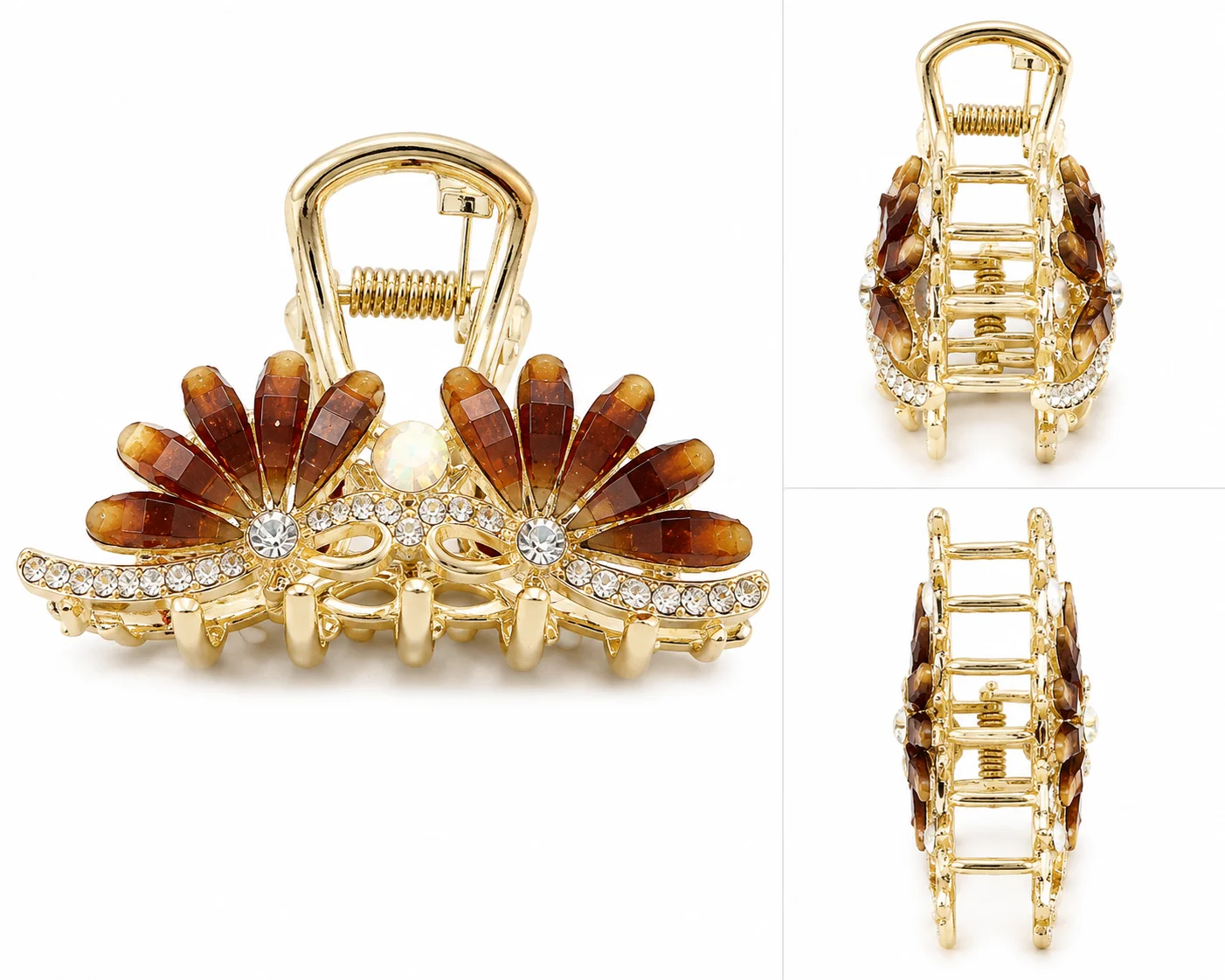 Elegant Crystal Flower Hair Catcher – Fashion Hair Accessory for Women