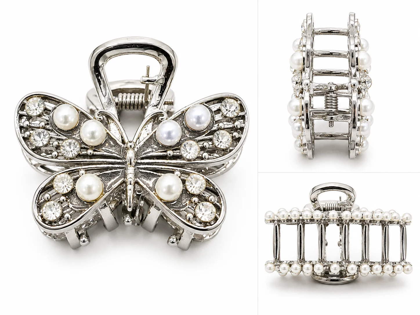Elegant Butterfly Pearl Hair CATCHER