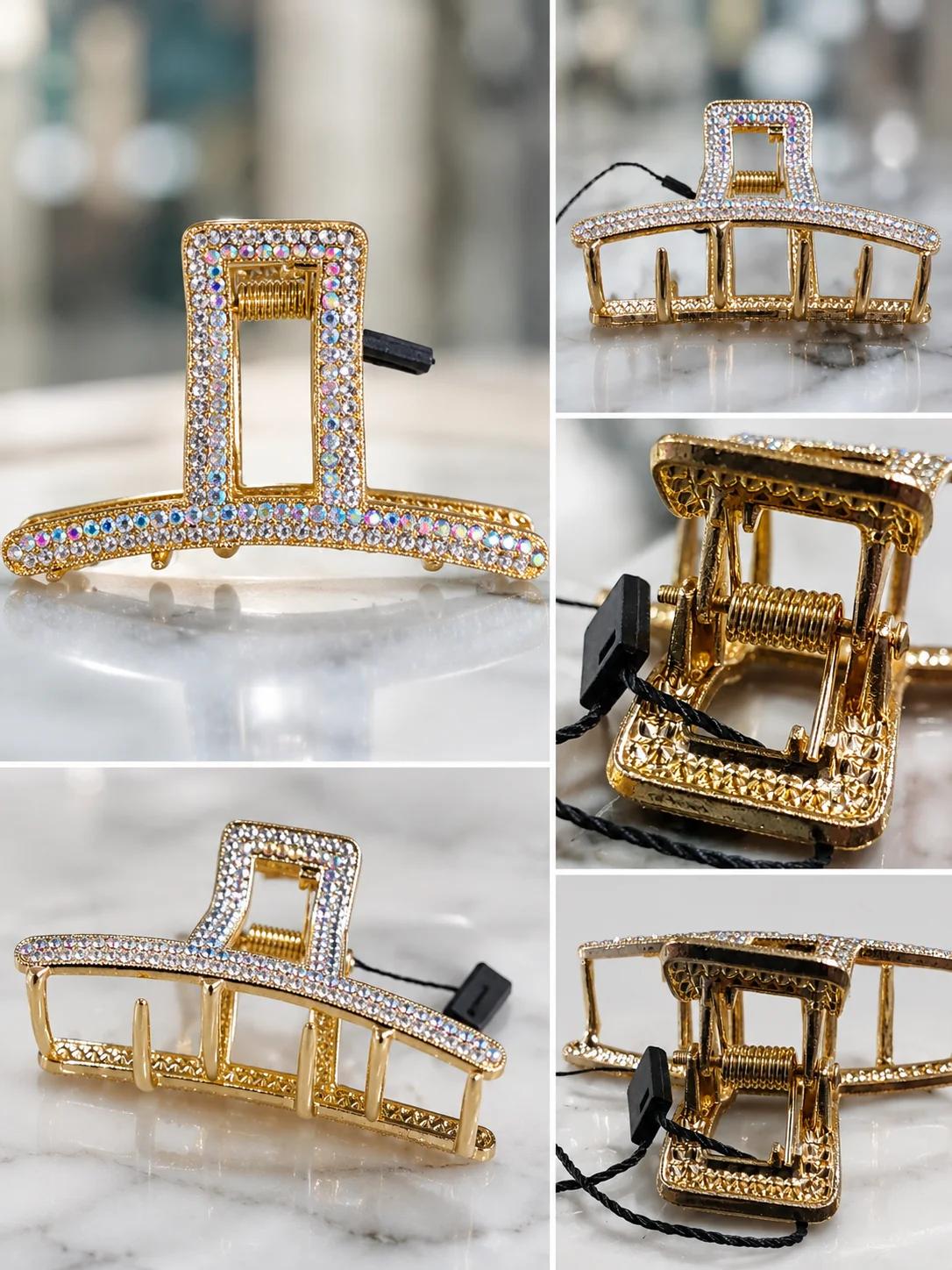 Luxury Crystal Gold Hair Catcher for Women