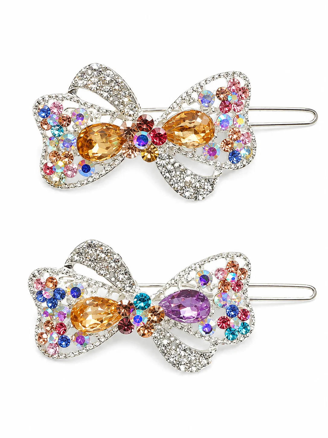 Luxury Crystal Bow Hair Clip Set