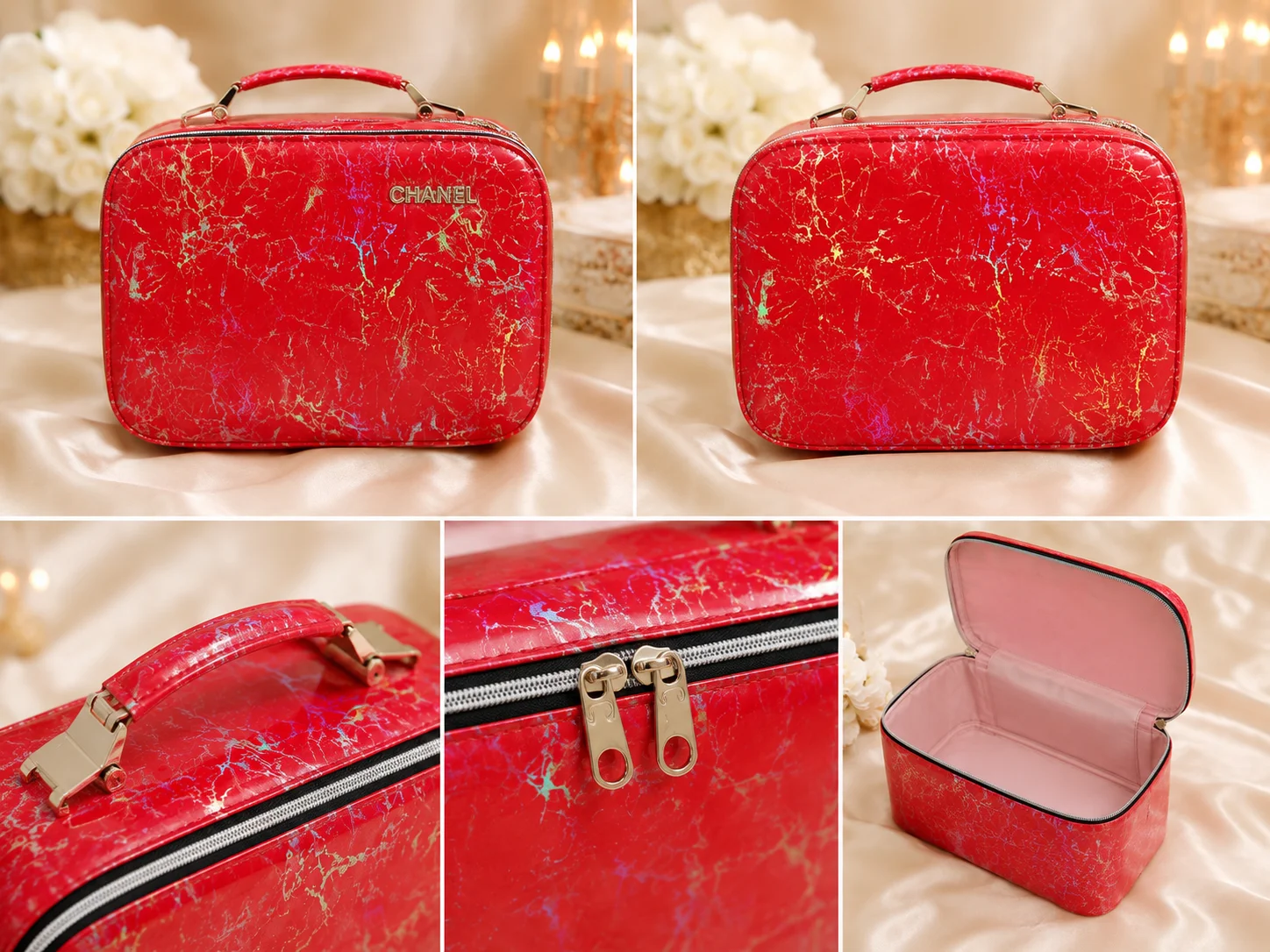 5 Colors Luxury Makeup Vanity Bag Set | Portable Cosmetic Organizer | Travel Beauty Case
