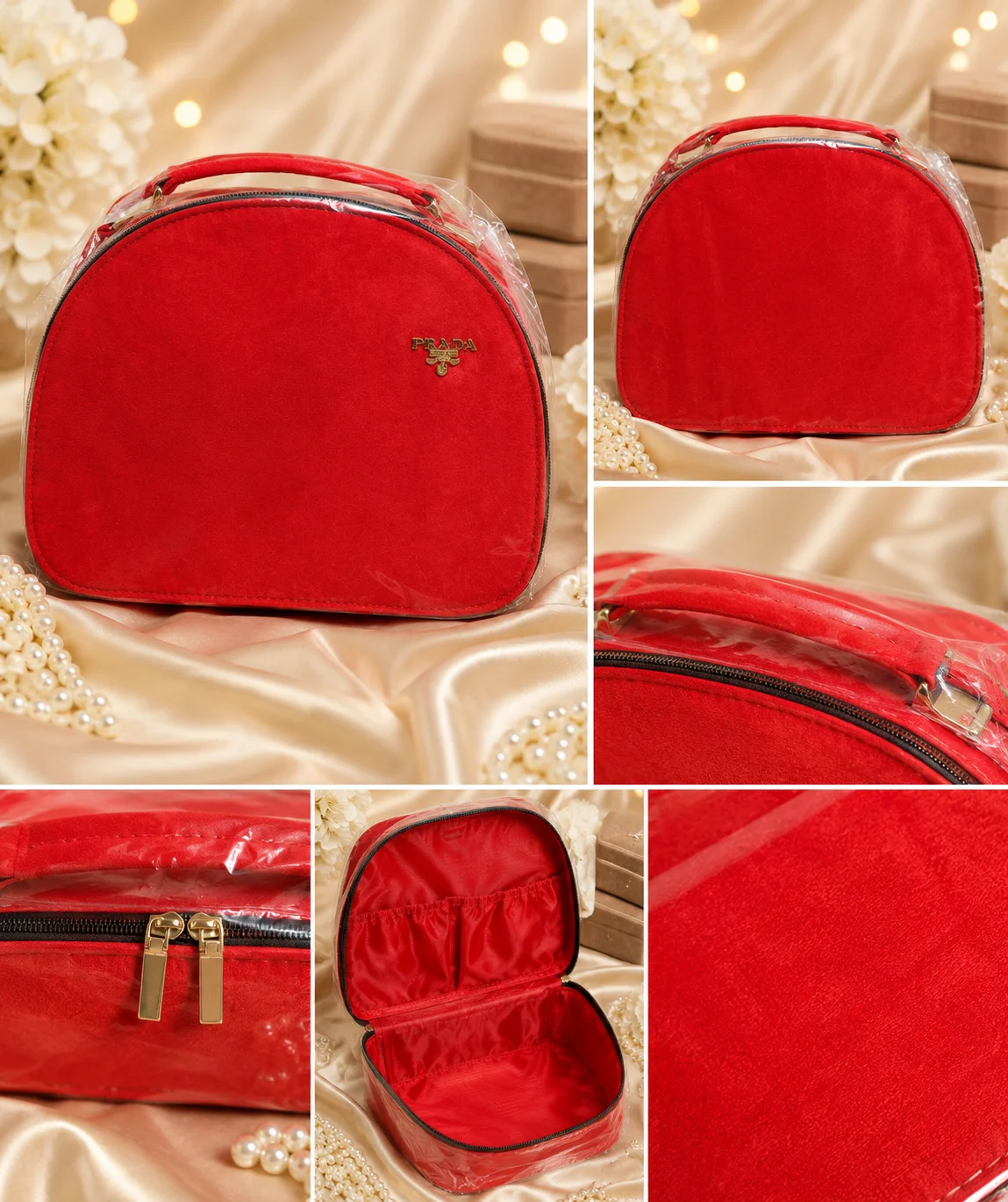 Luxury Travel & Cosmetic Organizer Bag – 2 Color Collection (Navy Blue & Red)