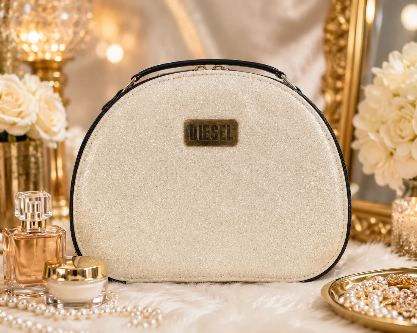 Luxury Glitter Cosmetic Bag – 2 Colors Makeup & Travel Organizer | Premium Zipper Beauty Case