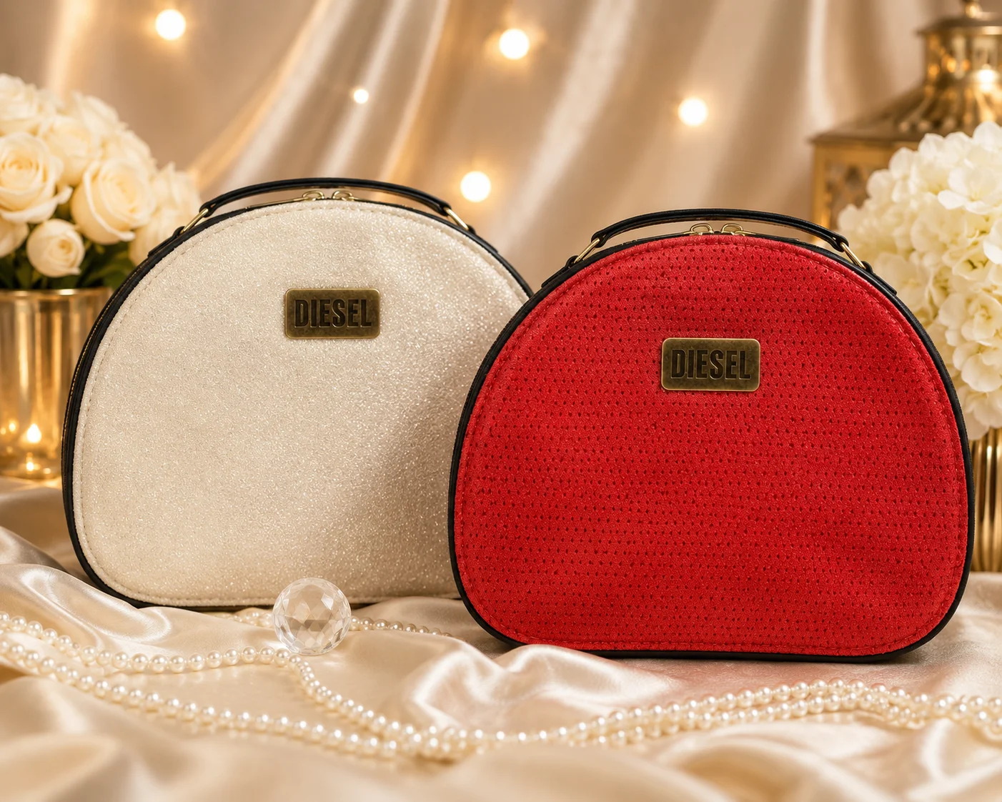 Luxury Glitter Cosmetic Bag – 2 Colors Makeup & Travel Organizer | Premium Zipper Beauty Case
