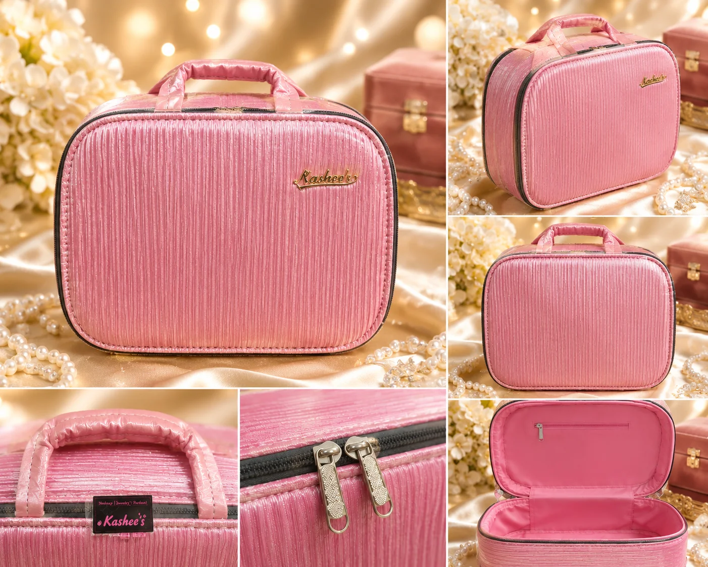3-Piece Luxury Velvet Makeup & Cosmetic Bag Set –