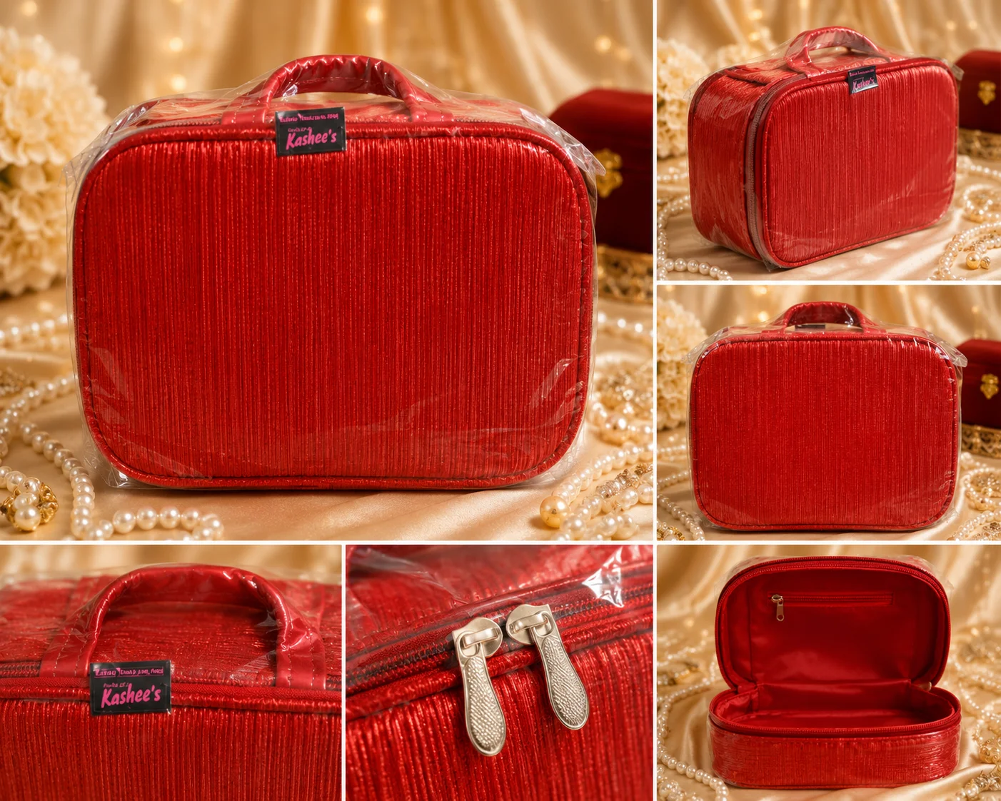 3-Piece Luxury Velvet Makeup & Cosmetic Bag Set –