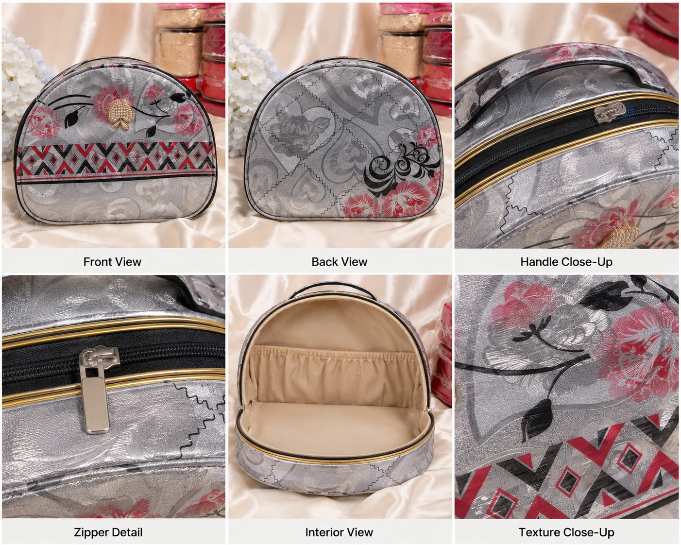 Luxury Printed Cosmetic & Makeup Organizer Bag – Premium Travel Vanity Case with Spacious Storage