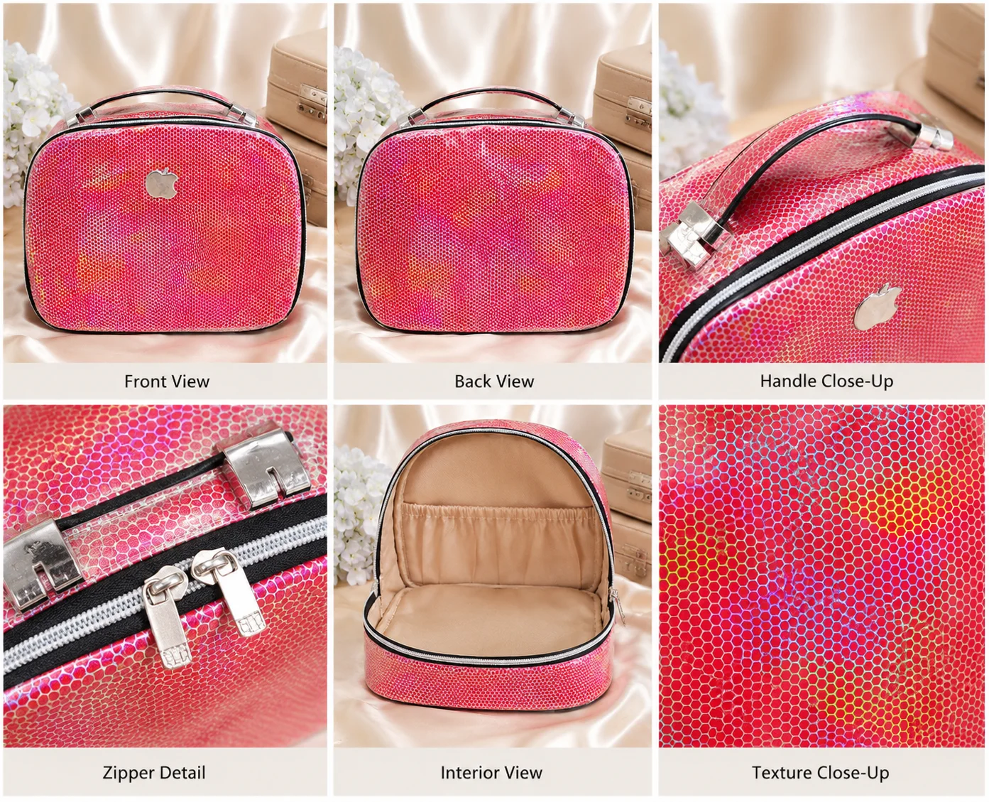 Luxury Holographic Cosmetic & Makeup Organizer Bag – Premium Travel Vanity Case (2 Colors)