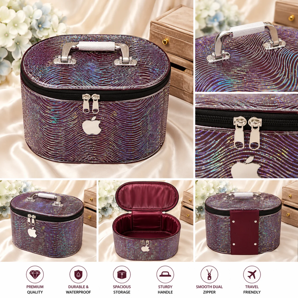Premium Glitter Makeup & Jewelry Storage Case