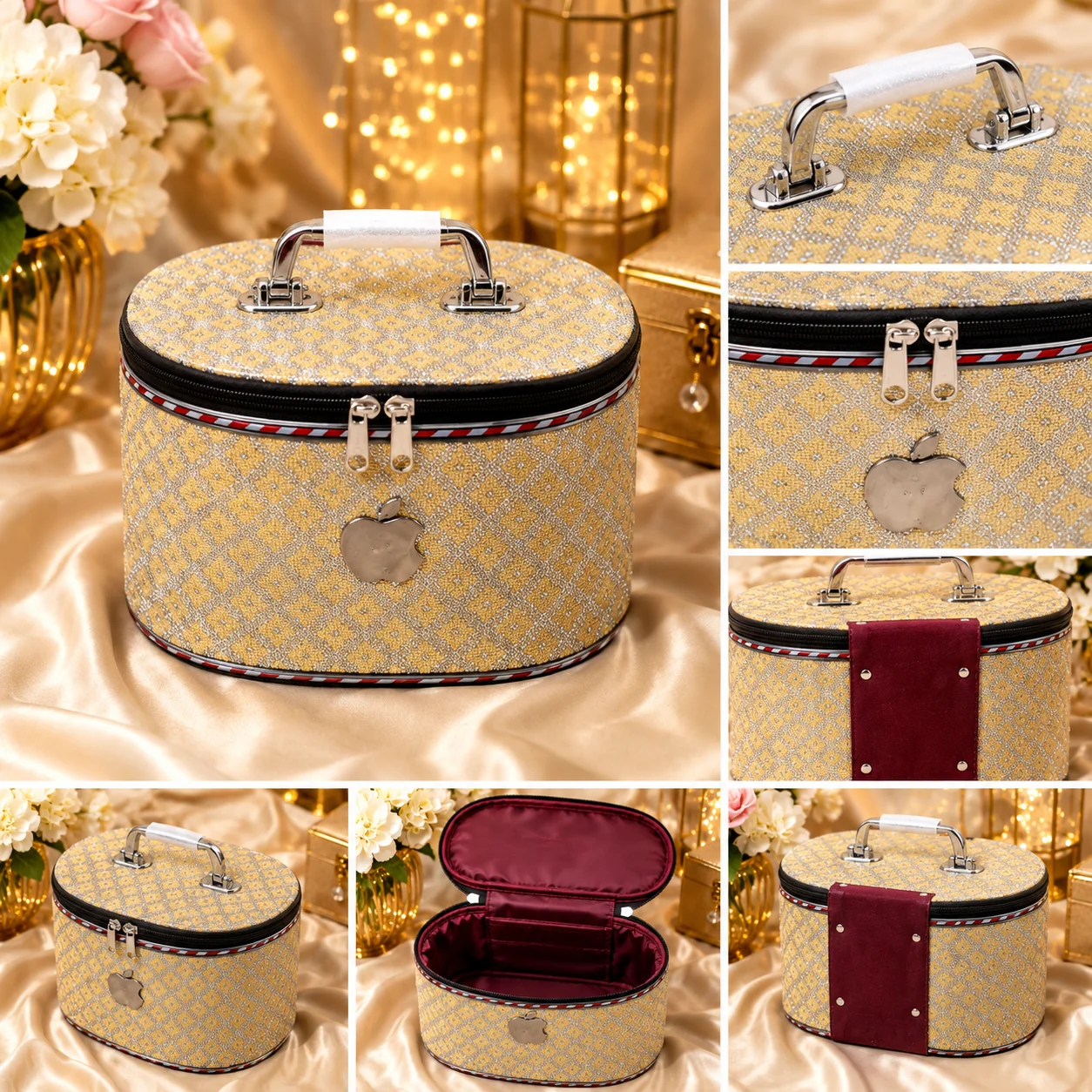 Luxury Glitter Makeup & Jewelry Storage Box – Premium Travel Vanity Organizer