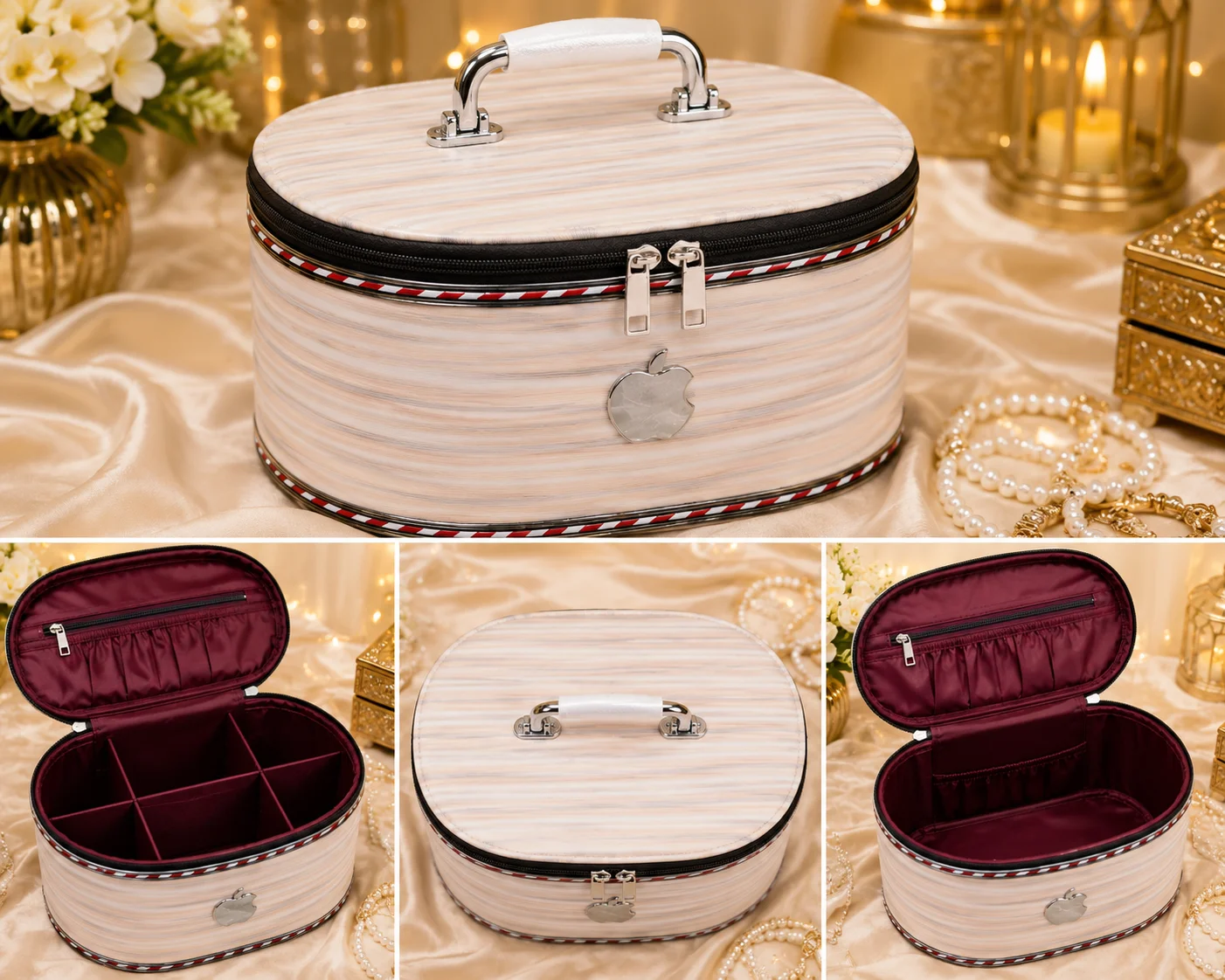 Luxury Oval Makeup & Jewelry Storage Beauty Box