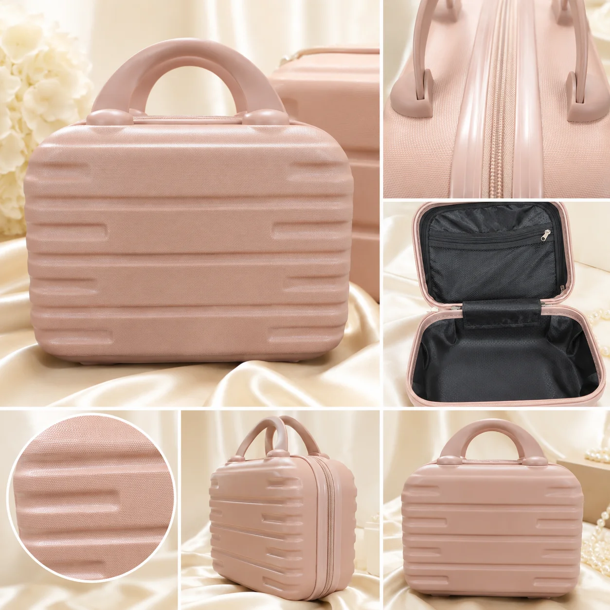 Luxury Hard Shell Cosmetic & Makeup Small Size Travel Case – Blush Pink
