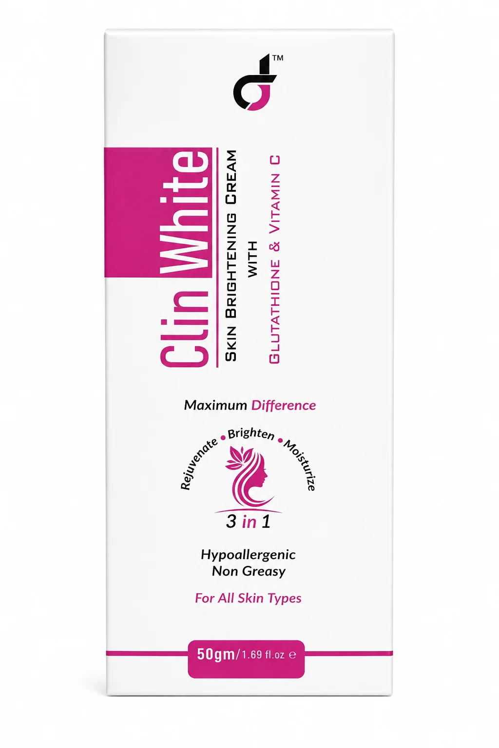 Clin White Skin Brightening Cream with Glutathione & Vitamin C – 50g