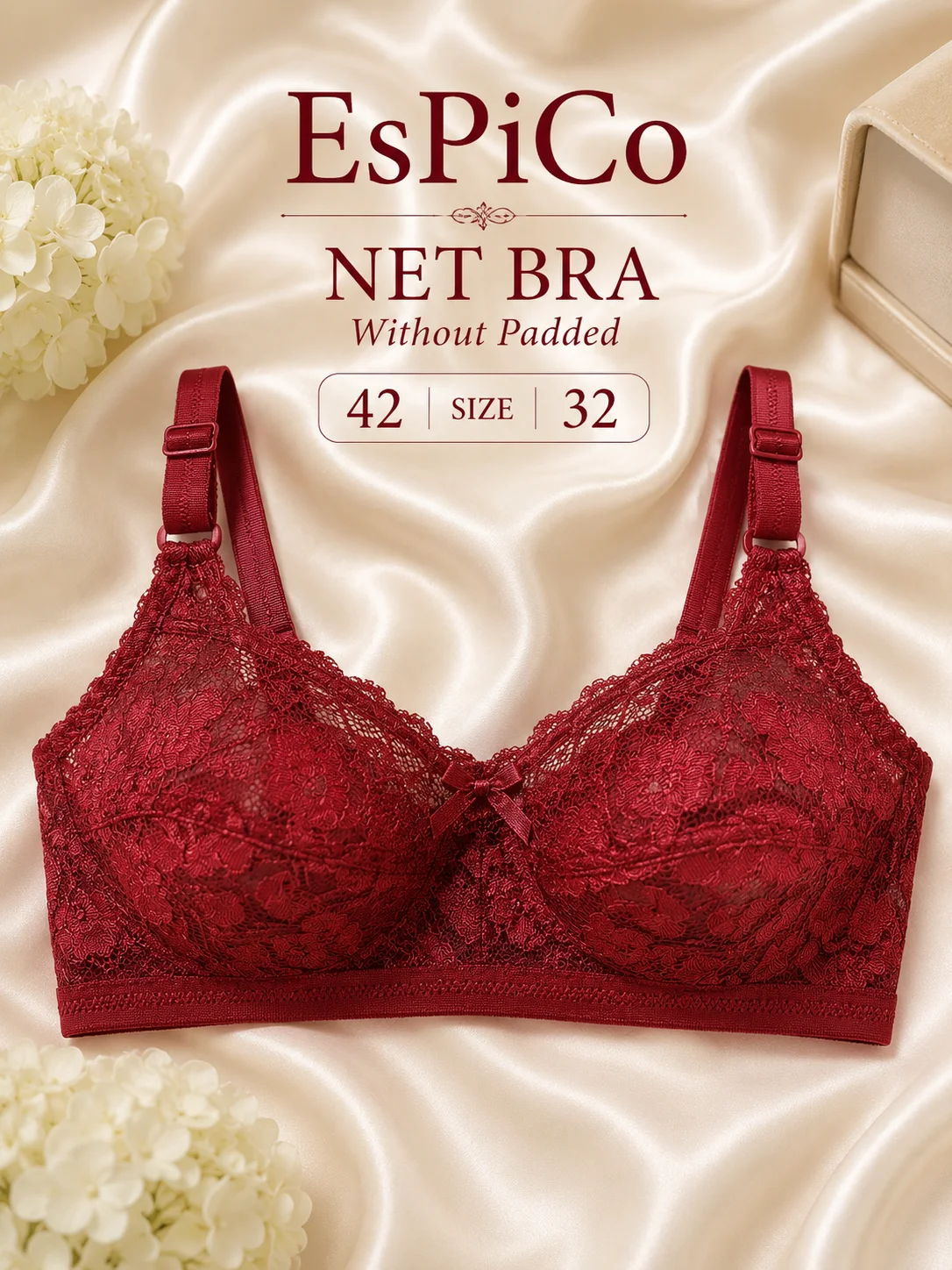 EsPiCo Women's Soft Net Bra (Without Padded) Available Sizes 32 40 42