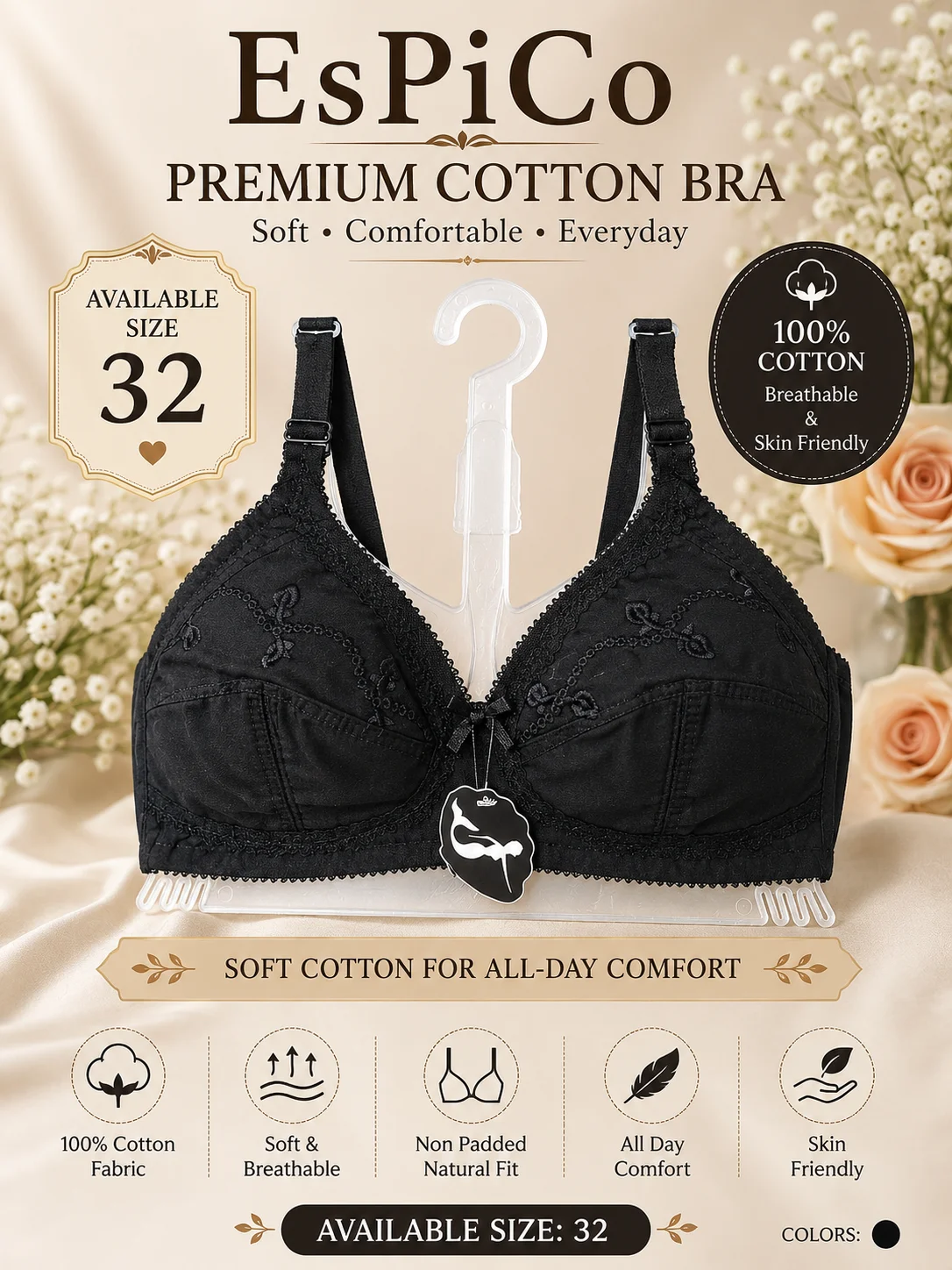 EsPiCo Premium Cotton Bra Available Size 32