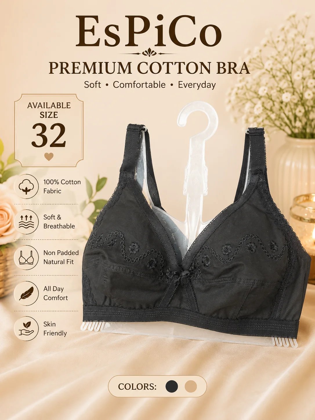 EsPiCo Premium Cotton Bra Available Size 32