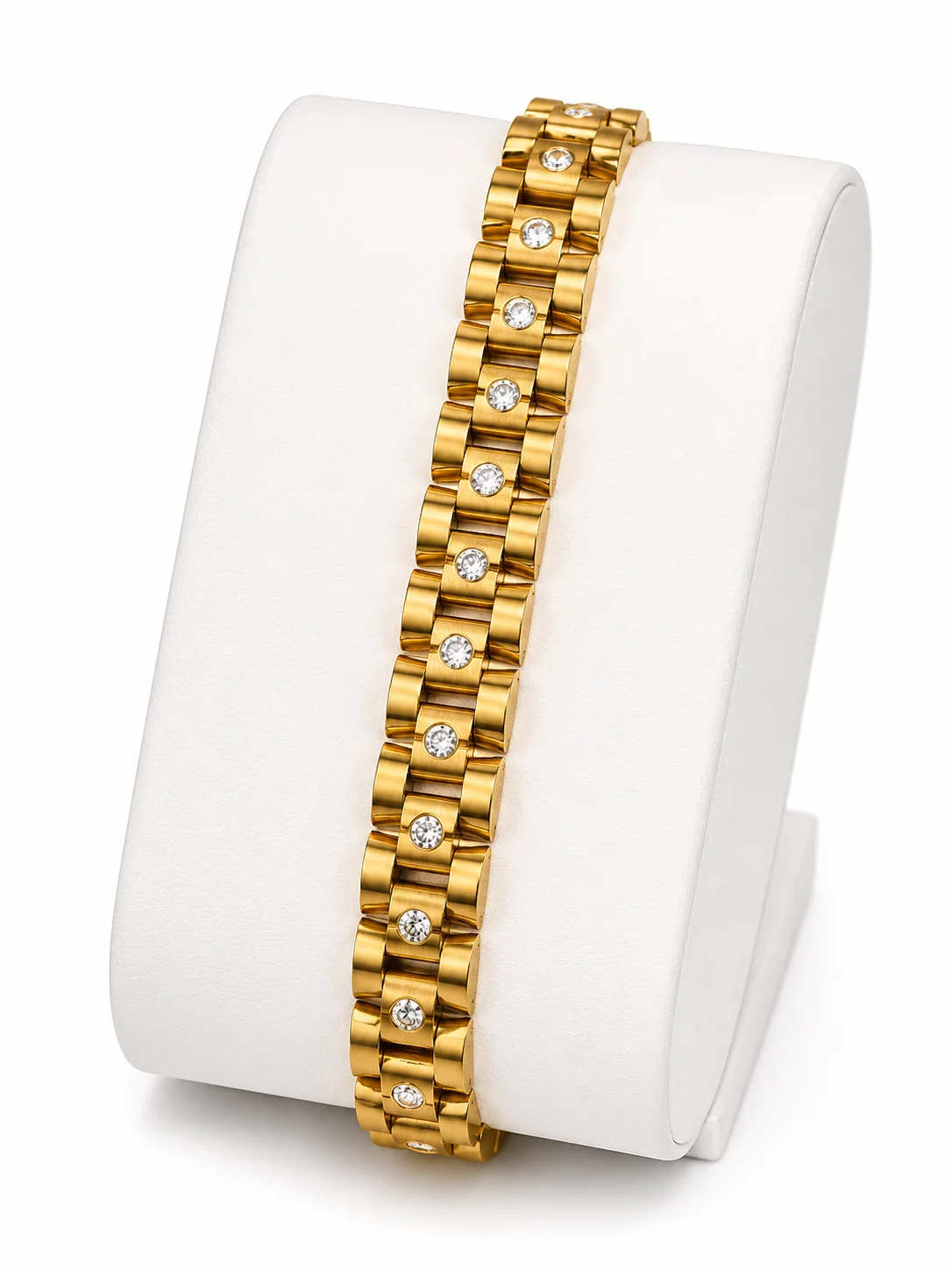 Luxury Gold Crystal Link Bracelet for Men