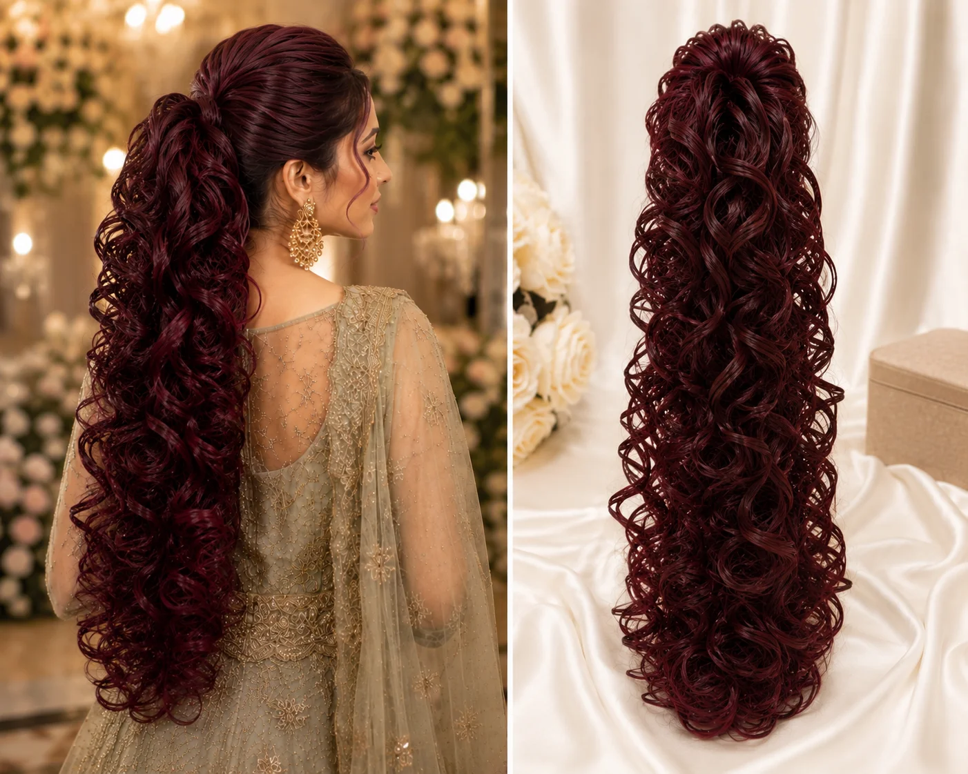 Kashee's Jura Larii Hair Extension | Premium Bridal Bun Hairpiece