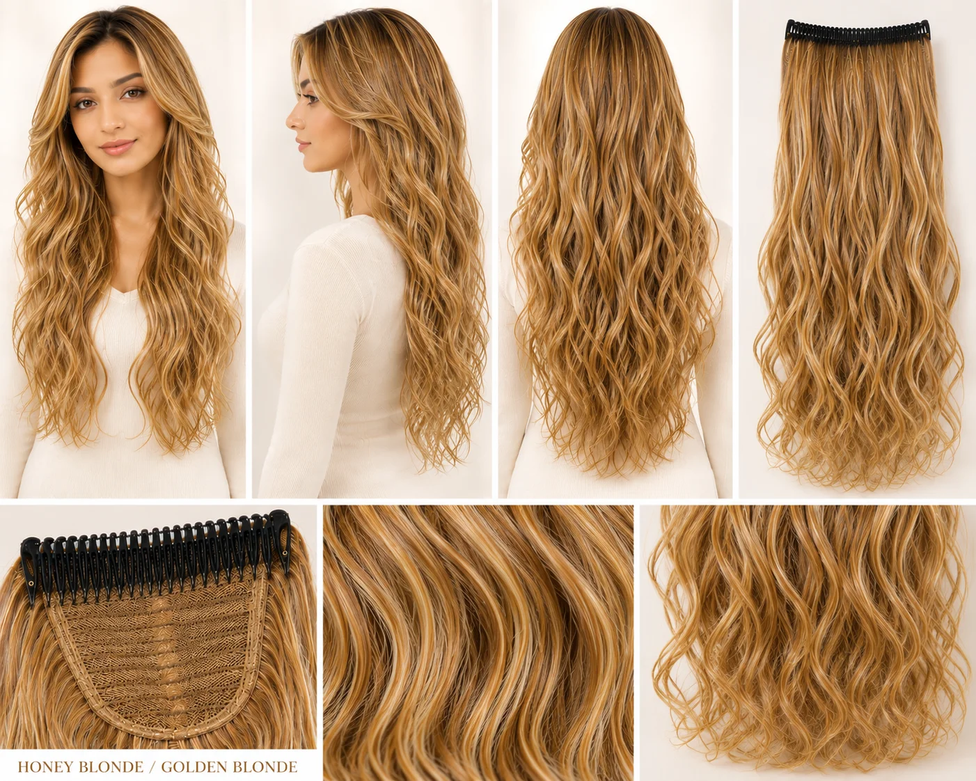 4 Color Claw Clip Hair Extensions Set