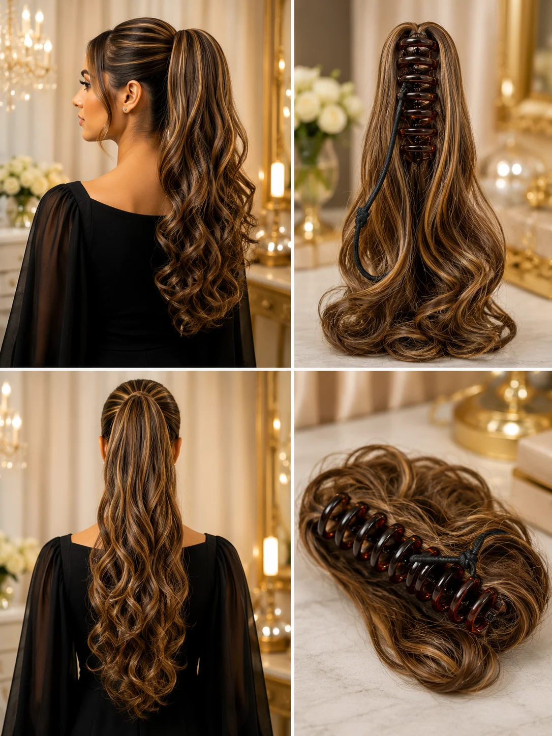 10 Colors Catcher Hair Extension Collection – Long Wavy Synthetic Ponytail Hair Piece for Women