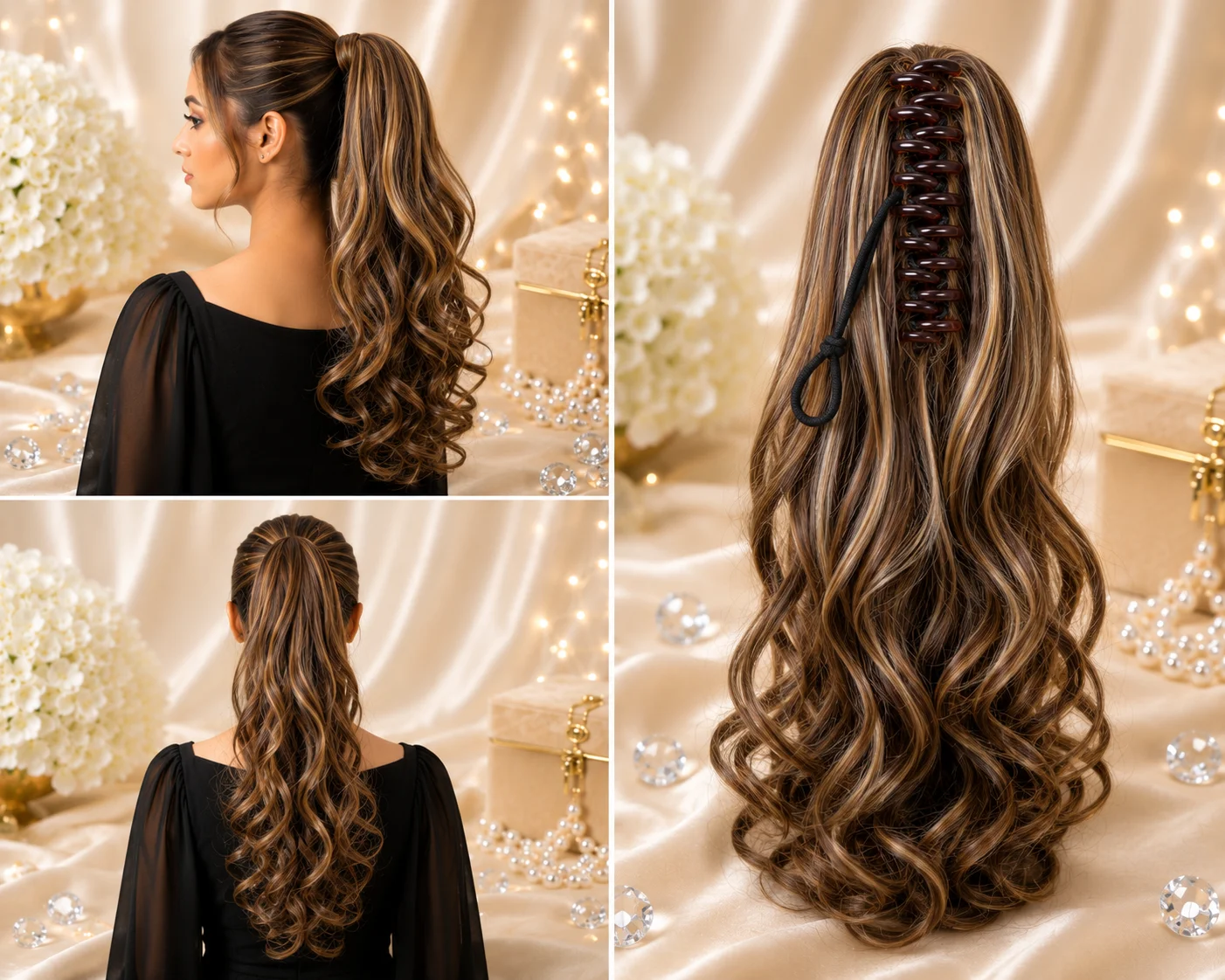 10 Colors Catcher Hair Extension Collection – Long Wavy Synthetic Ponytail Hair Piece for Women