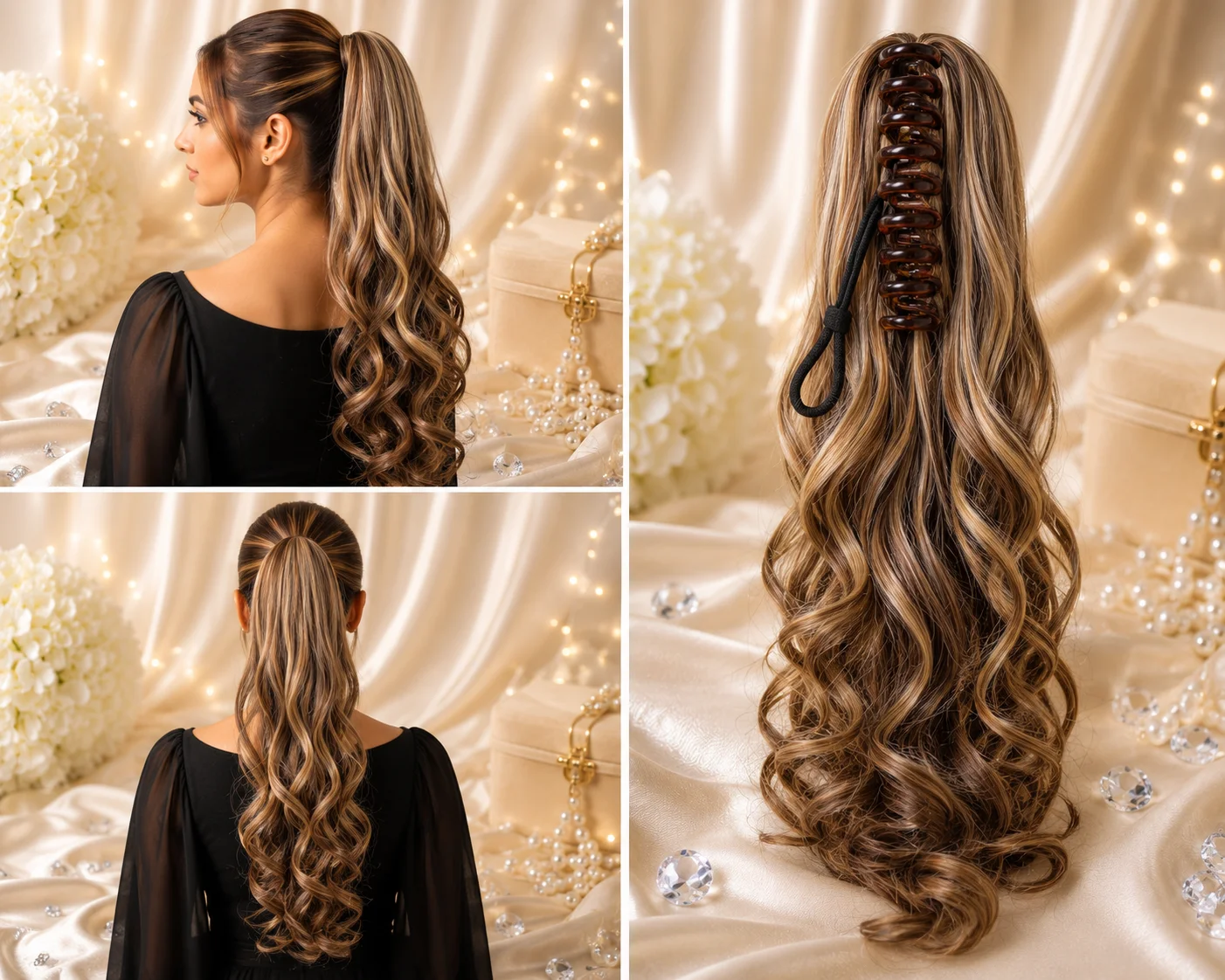 10 Colors Catcher Hair Extension Collection – Long Wavy Synthetic Ponytail Hair Piece for Women