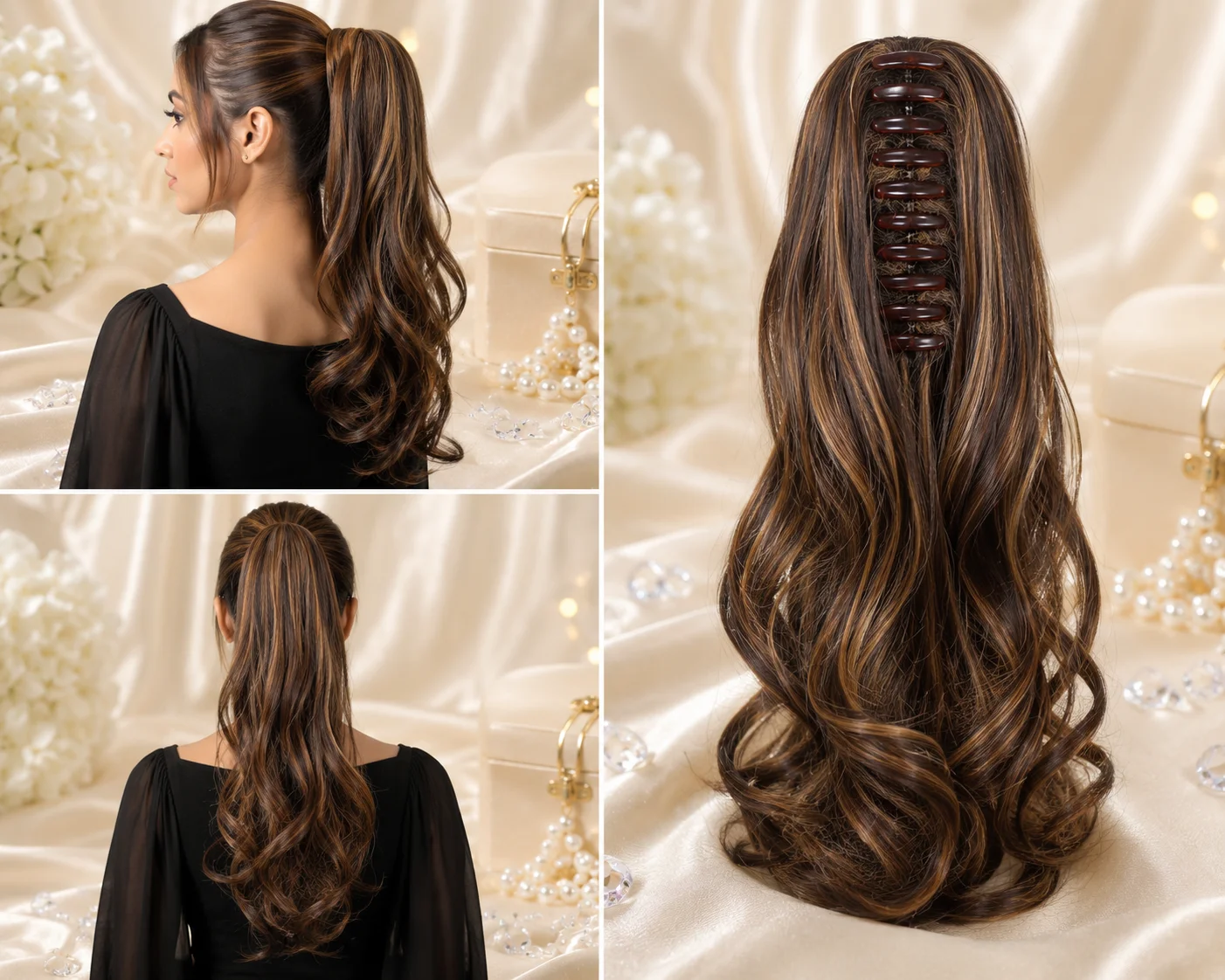 10 Colors Catcher Hair Extension Collection – Long Wavy Synthetic Ponytail Hair Piece for Women