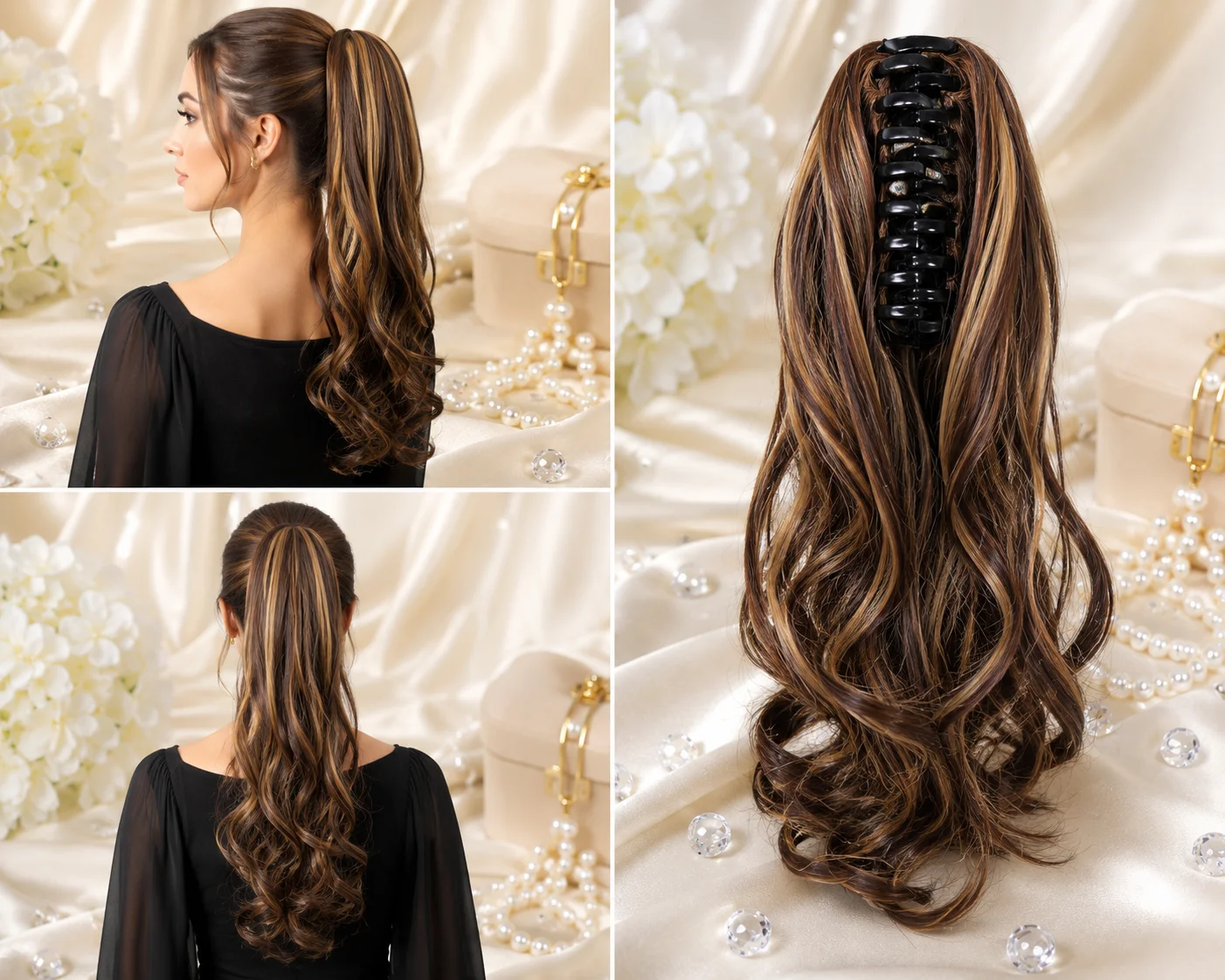 10 Colors Catcher Hair Extension Collection – Long Wavy Synthetic Ponytail Hair Piece for Women