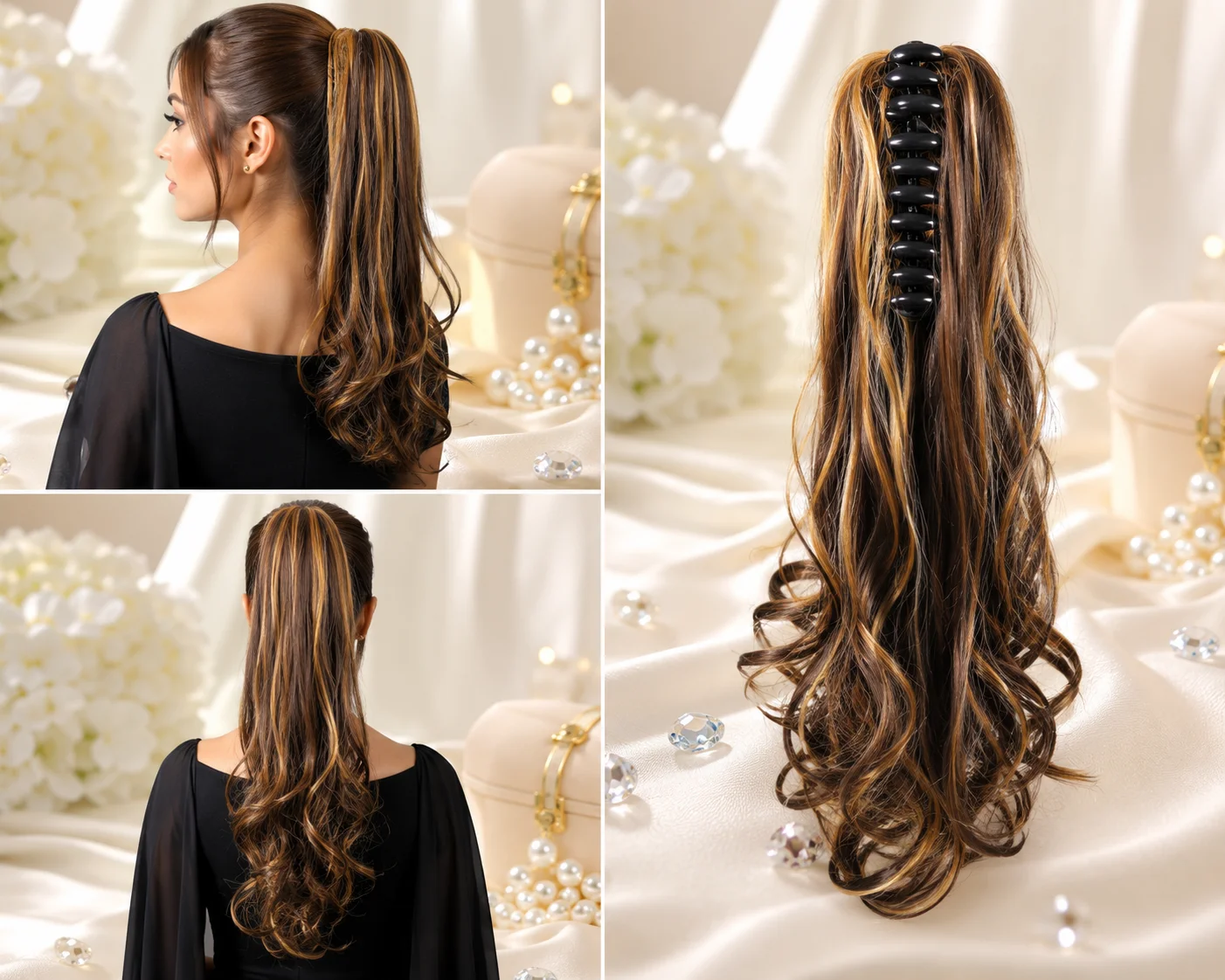 10 Colors Catcher Hair Extension Collection – Long Wavy Synthetic Ponytail Hair Piece for Women