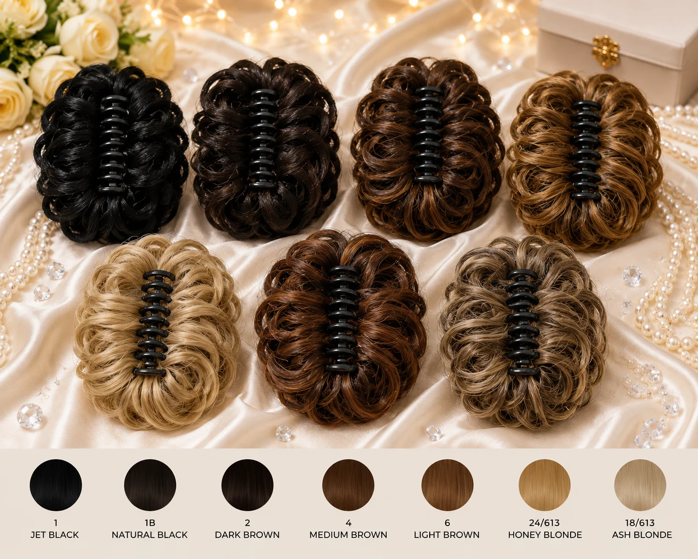 Hair Bun Extension Collection | Synthetic Claw Clip Hair Bun for Women
