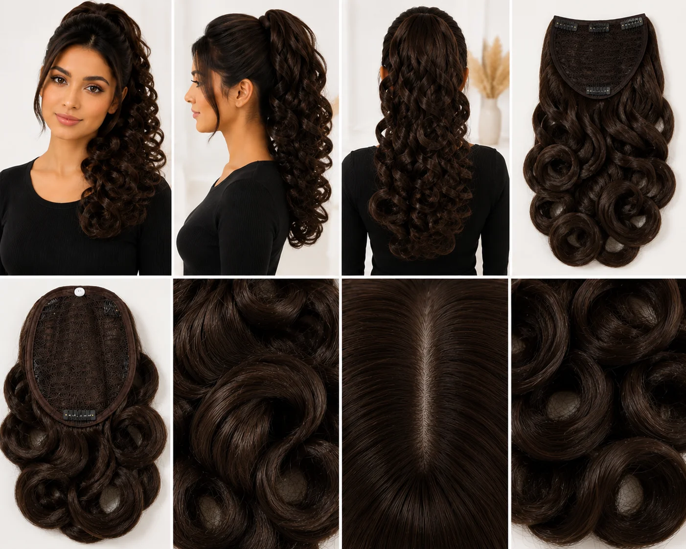 7 Colors Curly Hair Extension Ponytail | Premium Clip-In Hairpiece Collection