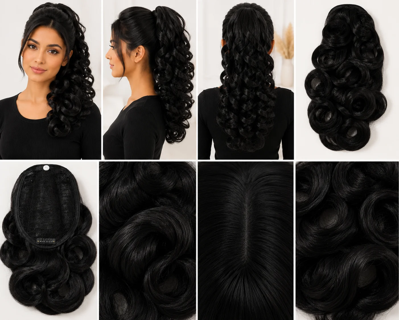 7 Colors Curly Hair Extension Ponytail | Premium Clip-In Hairpiece Collection
