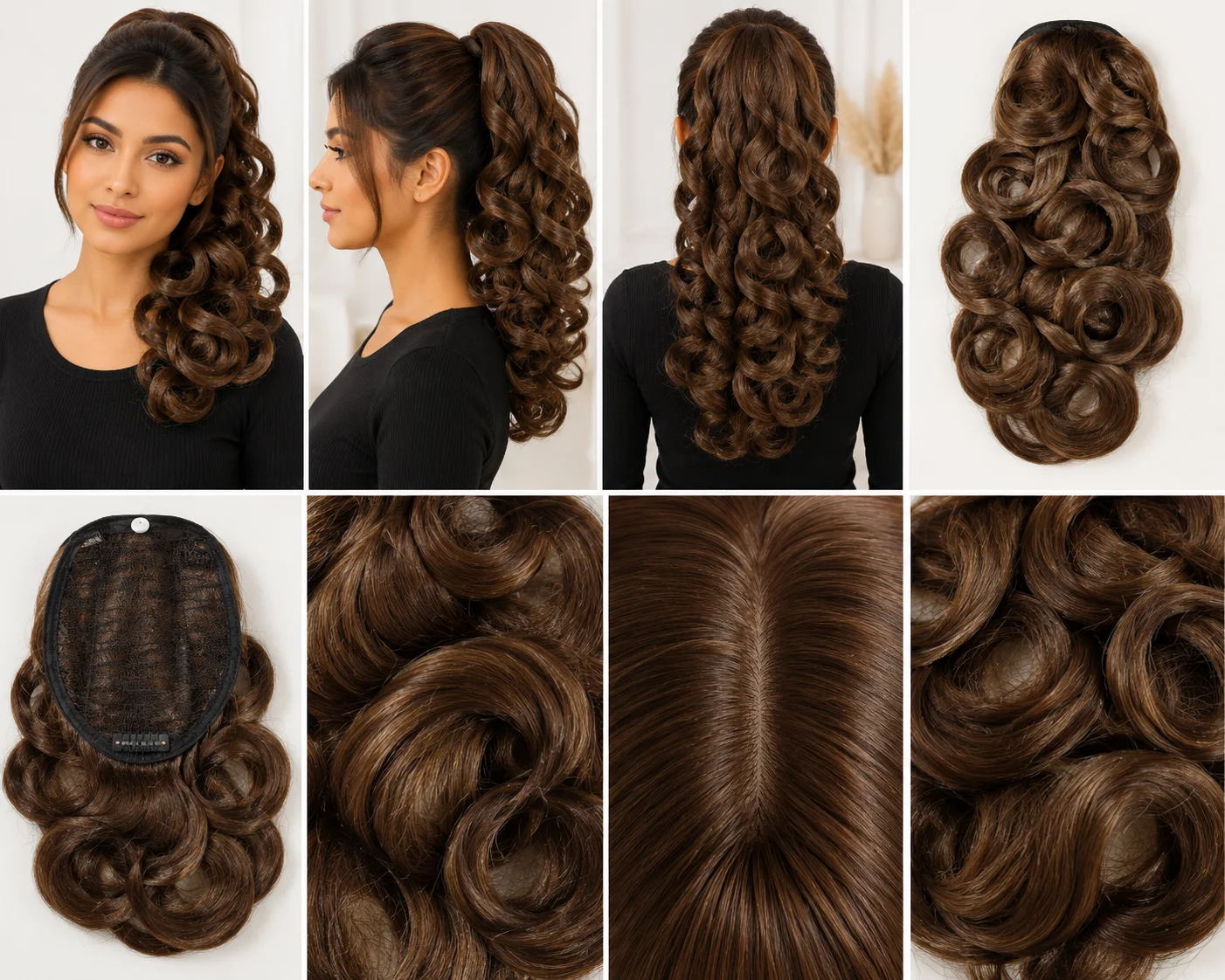 7 Colors Curly Hair Extension Ponytail | Premium Clip-In Hairpiece Collection