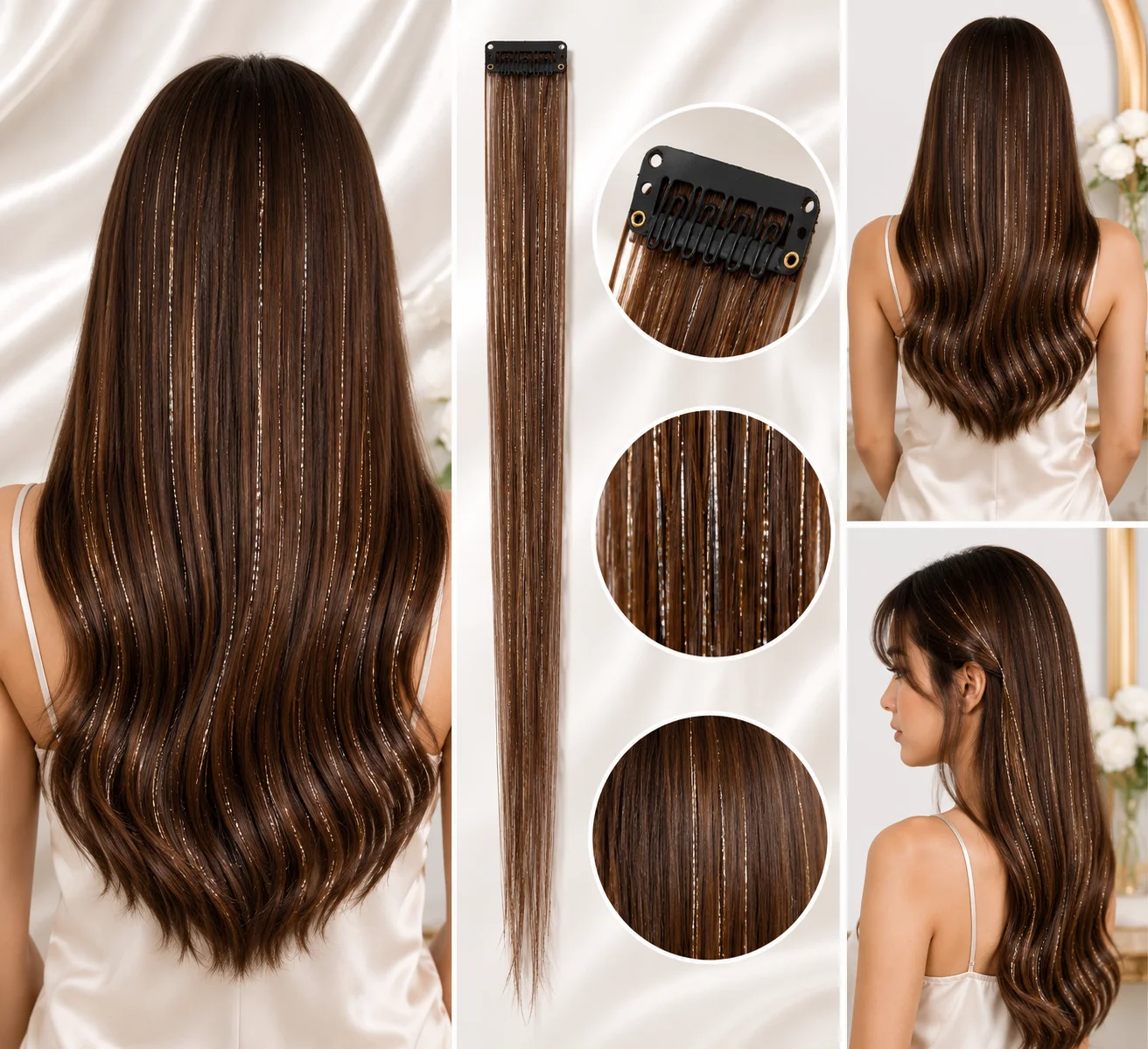 Colorful Hair Strips – Easy Clip-In Hair Extensions