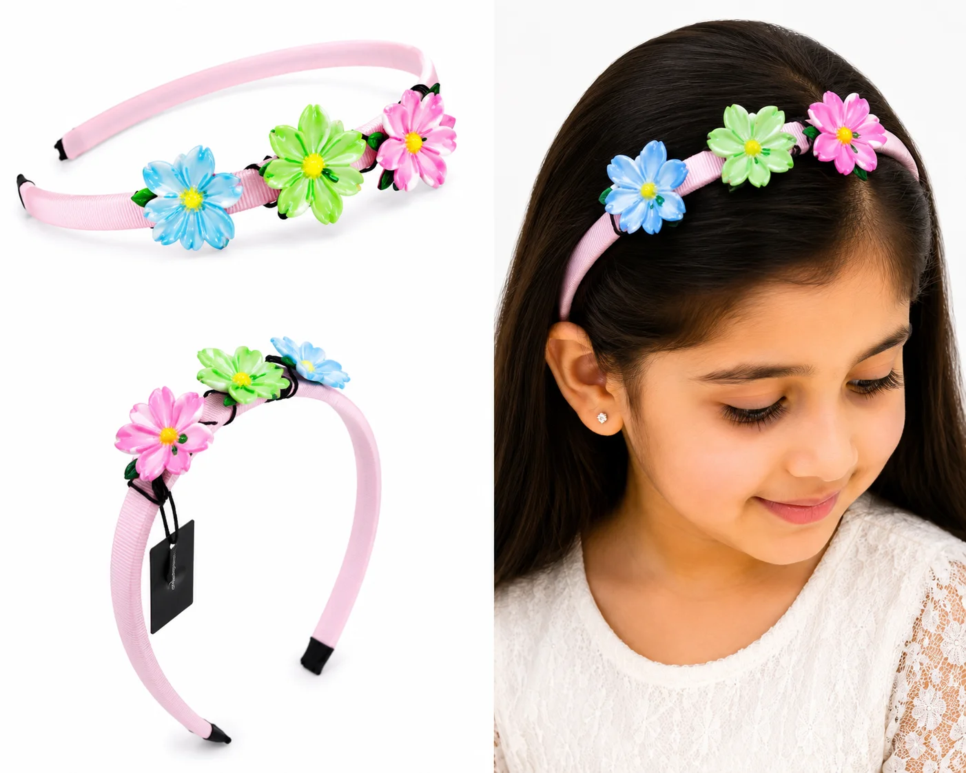 Kids Colorful Floral Hair Band – Cute Girls Flower Headband