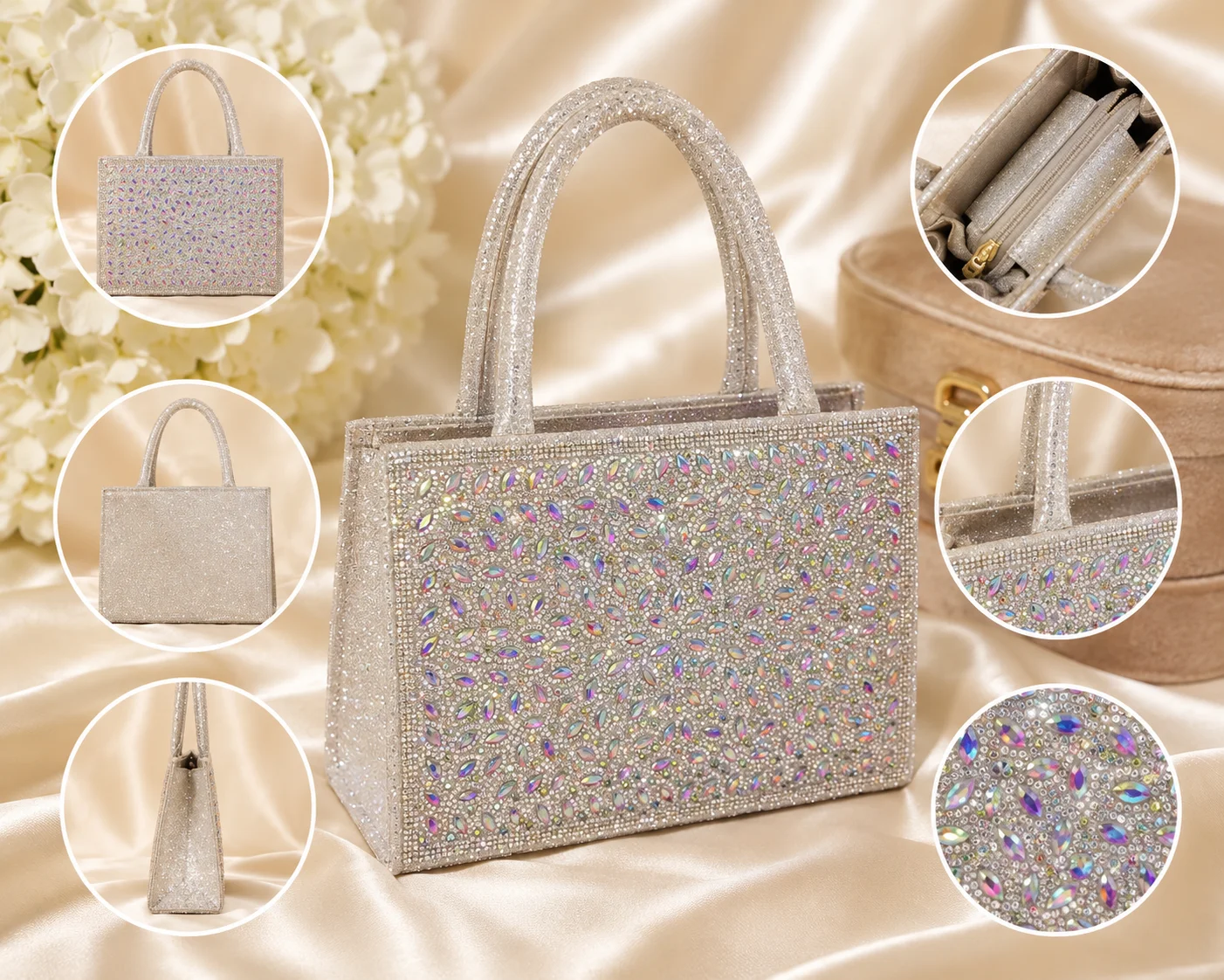 Crystal Rhinestone Evening Tote Bag