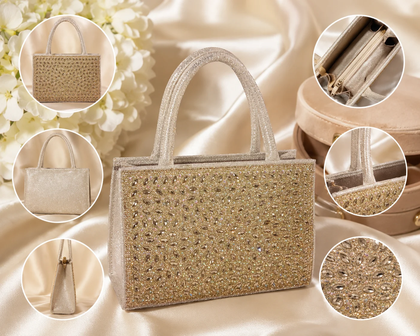 Crystal Rhinestone Evening Tote Bag