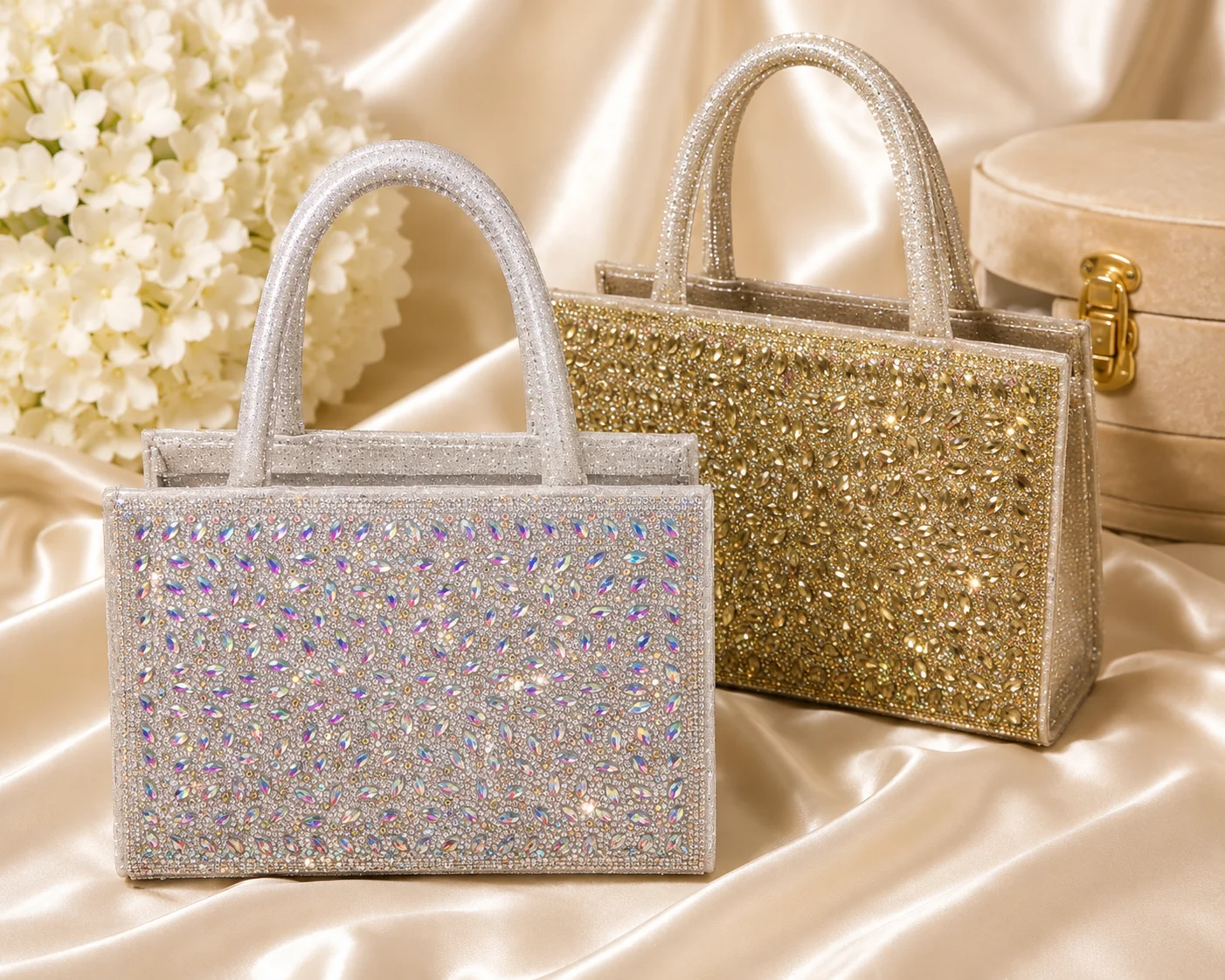 Crystal Rhinestone Evening Tote Bag