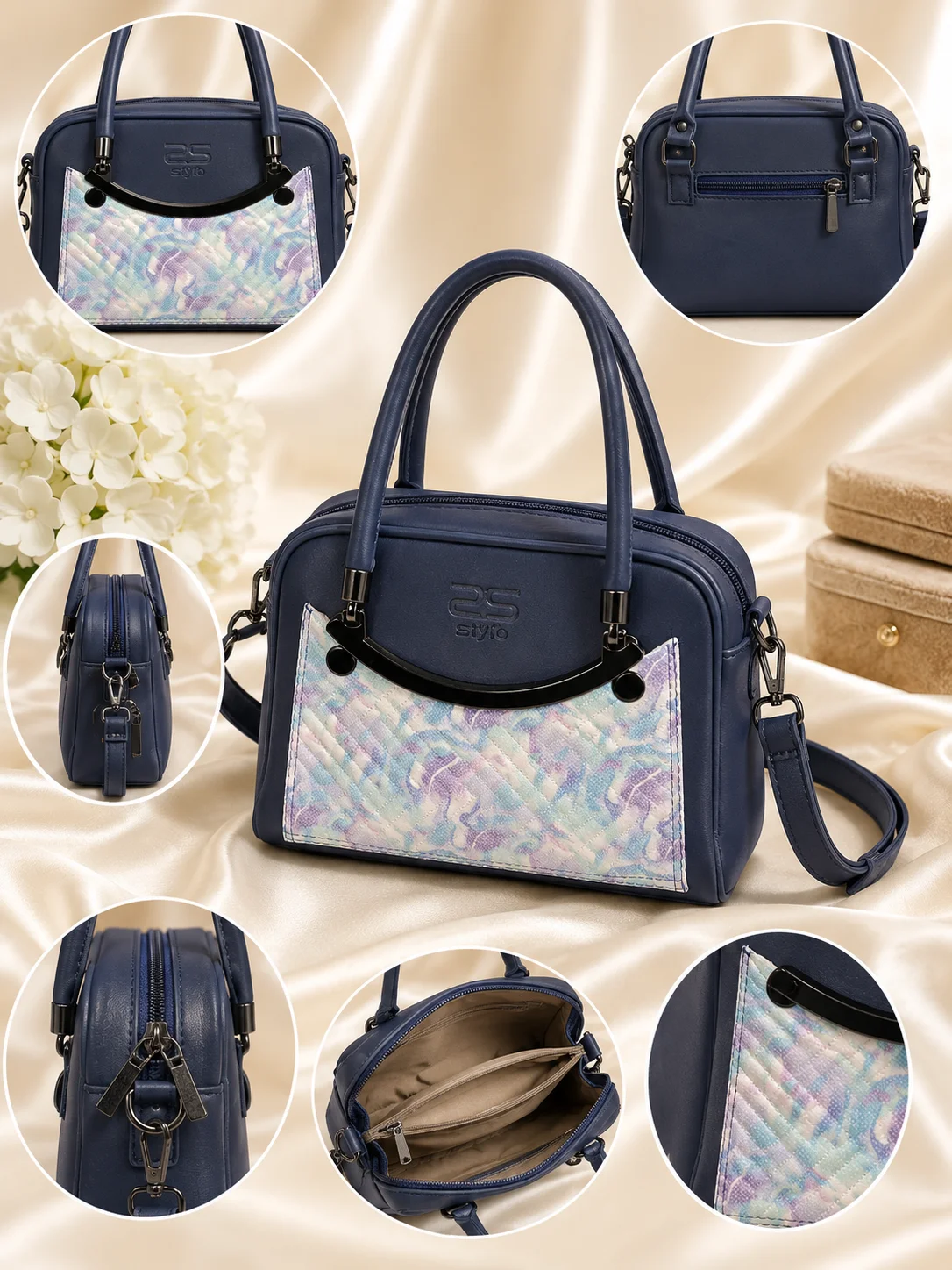 Women's Dual Tone Handbag