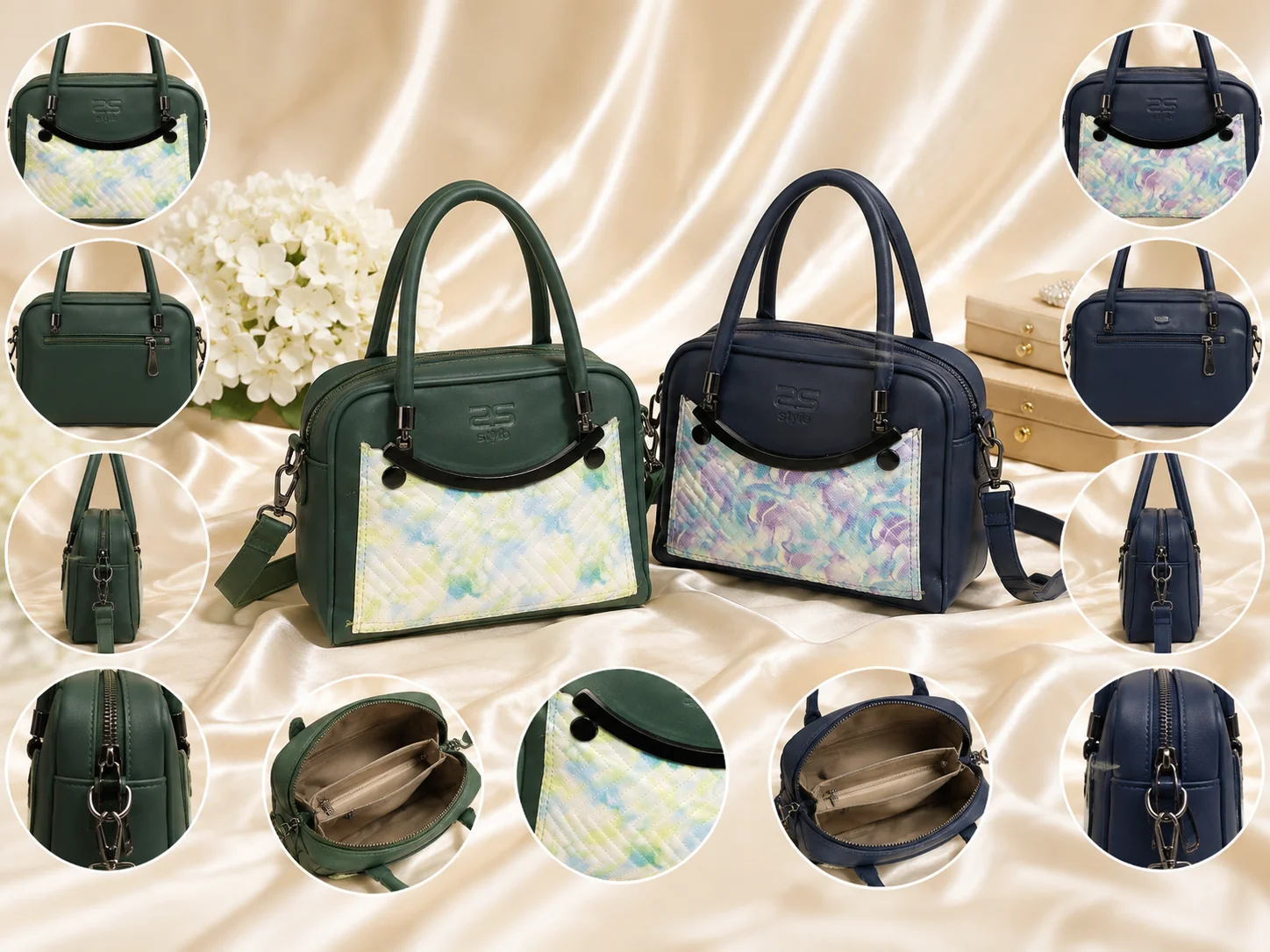 Women's Dual Tone Handbag
