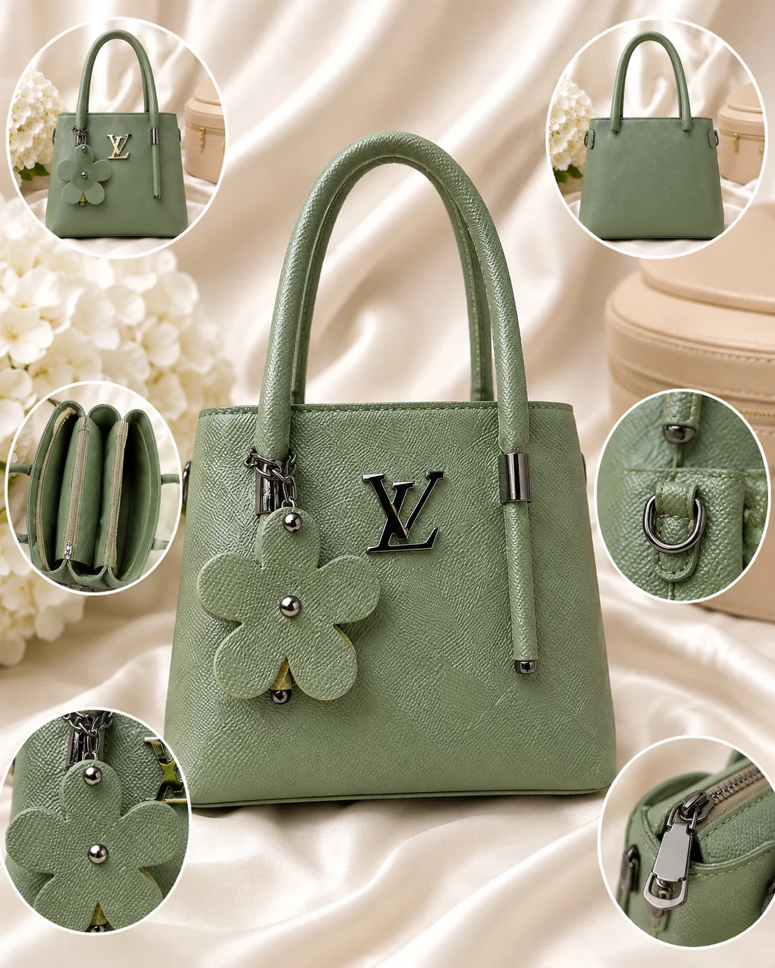 3 Color Luxury Textured Tote Handbag Set for Women