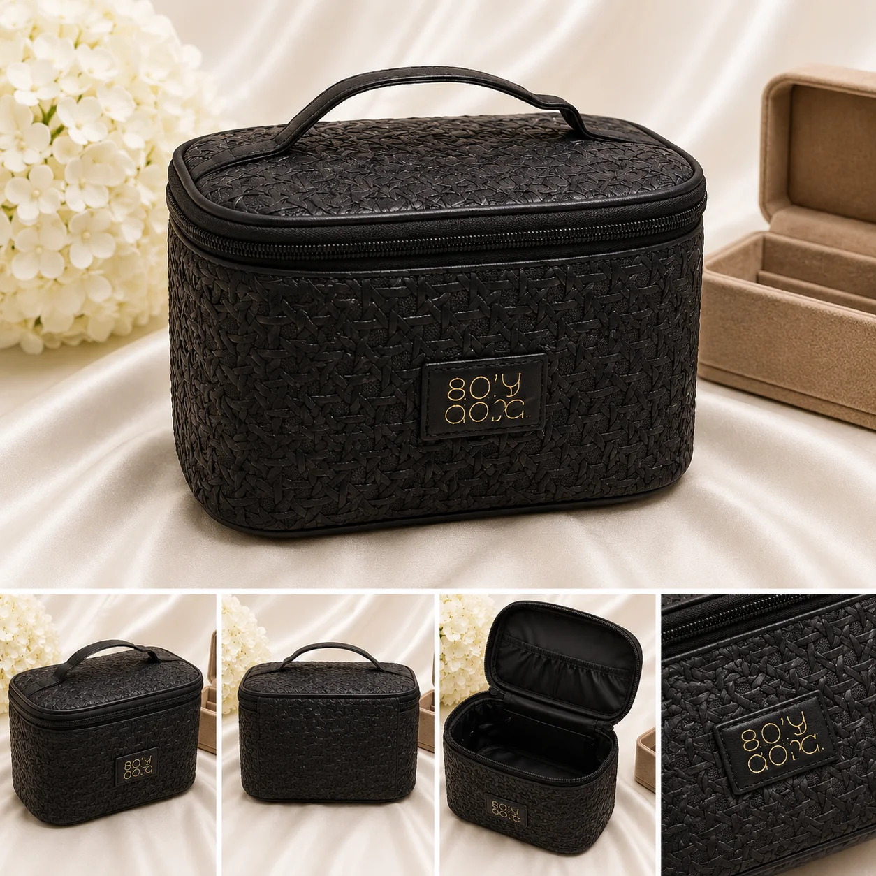 Elegant Lilac Textured Cosmetic & Makeup Bag