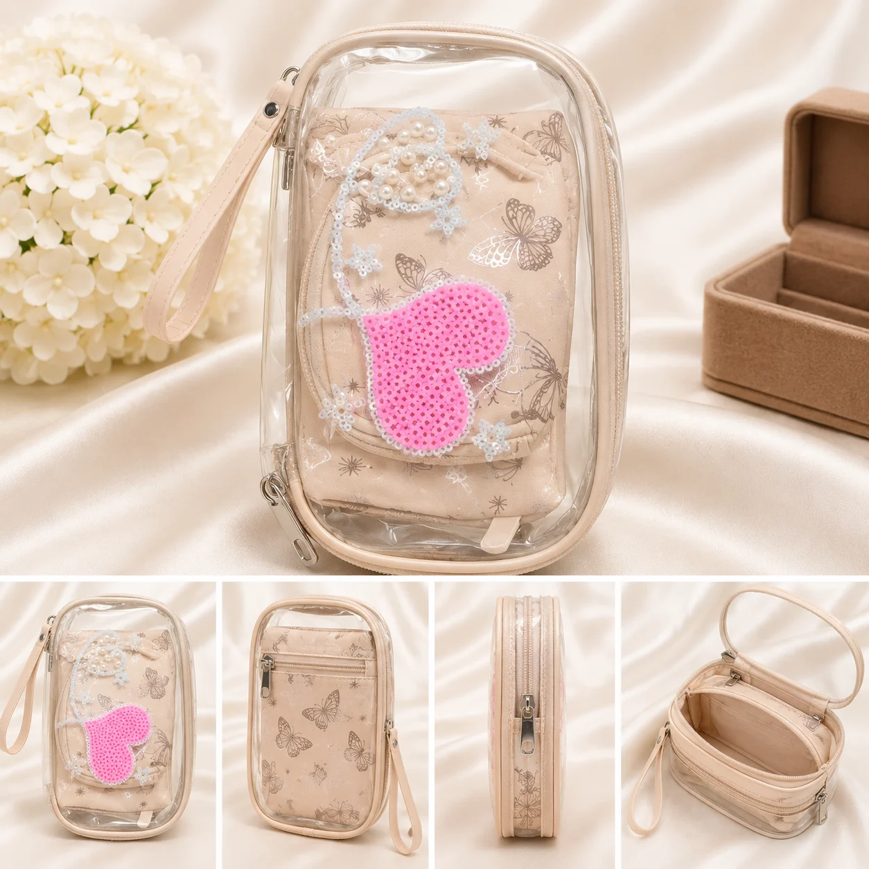 Elegant lavender-purple cosmetic POUCH