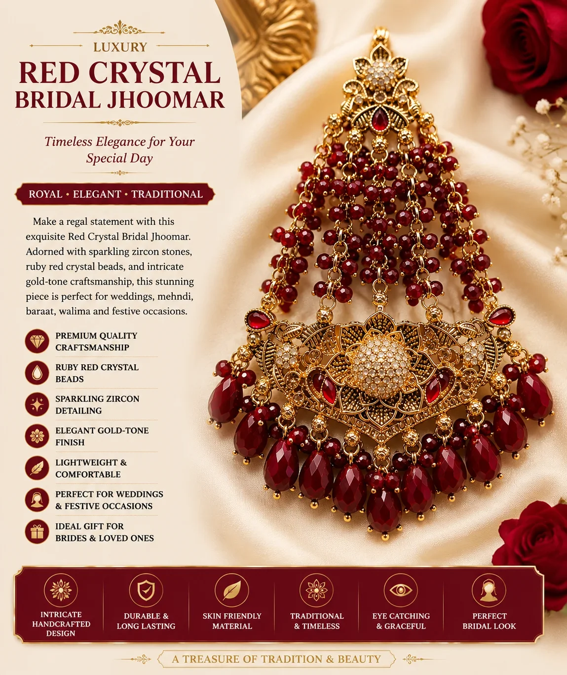 Luxury Red Bridal JhoomaR