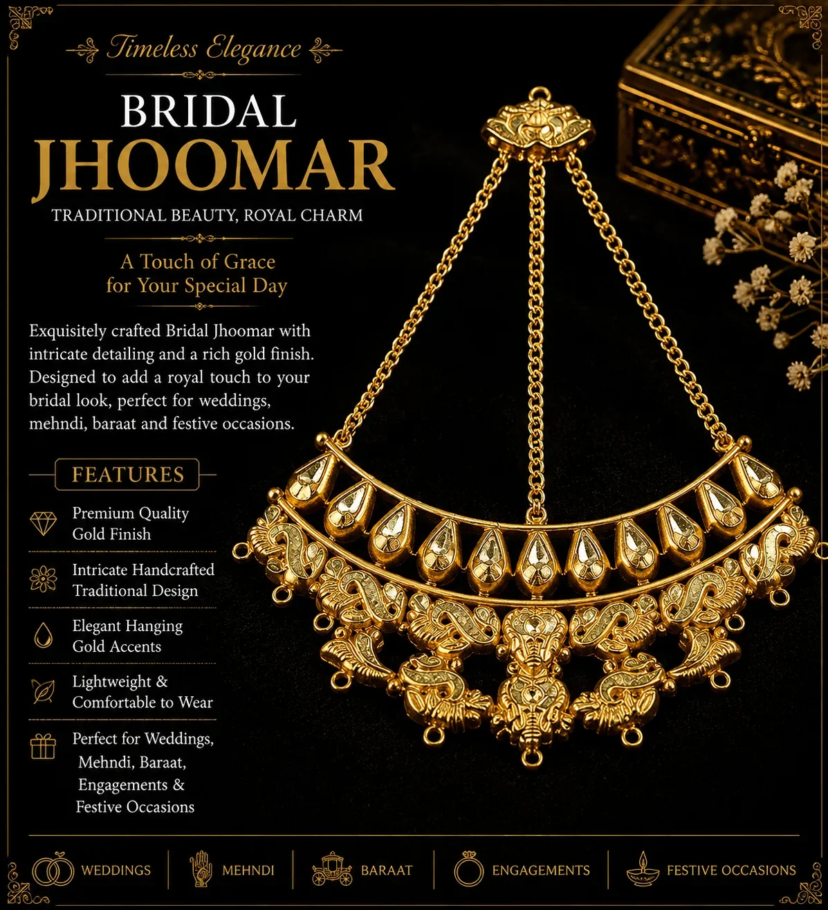 Bridal Gold Traditional Jhoomar