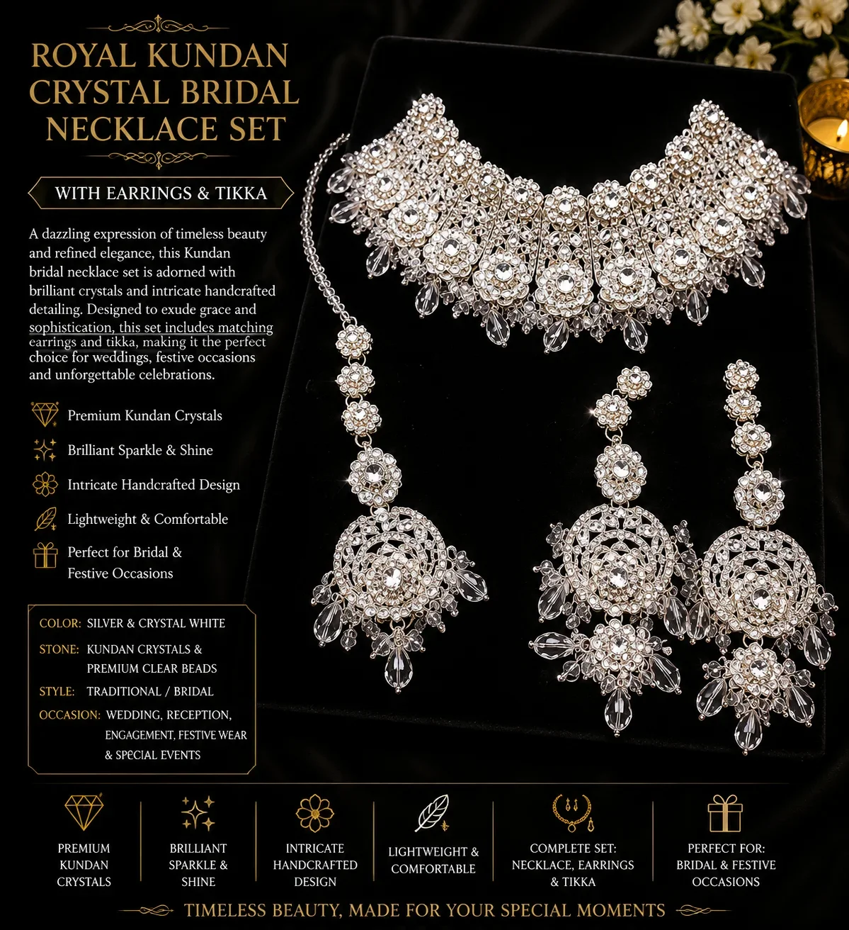 Elegant Silver Bridal Jewelry Set