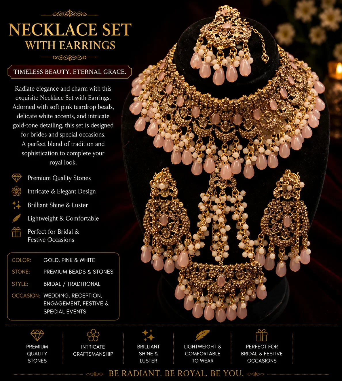 Elegant Bridal Necklace Set with Earrings