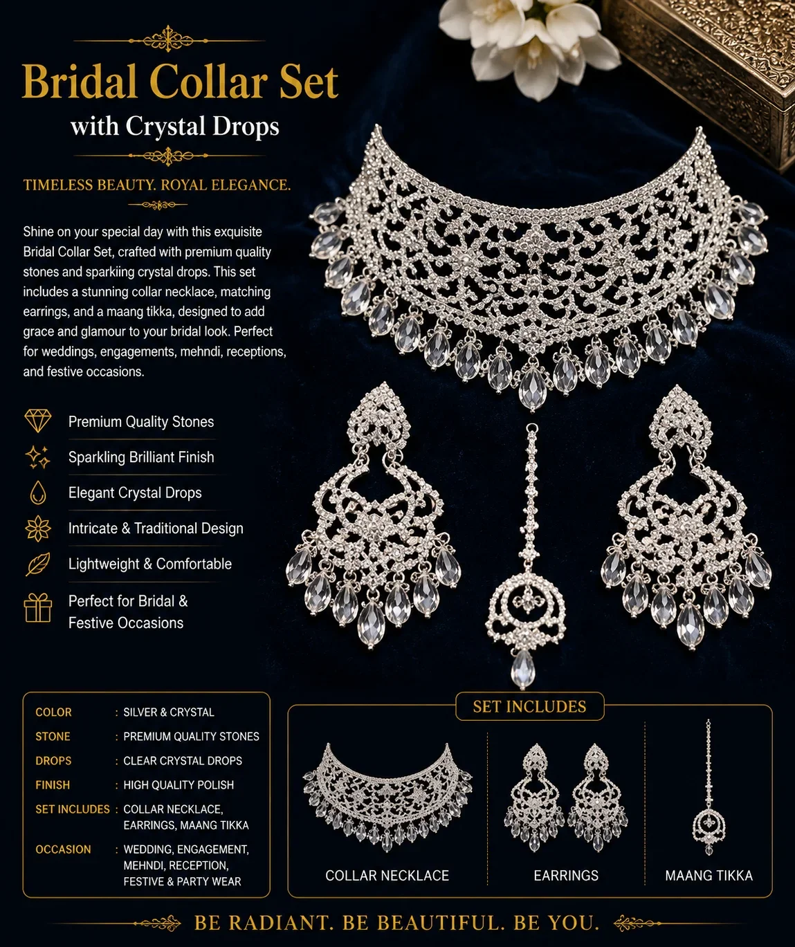 Bridal SILVER Collar Set