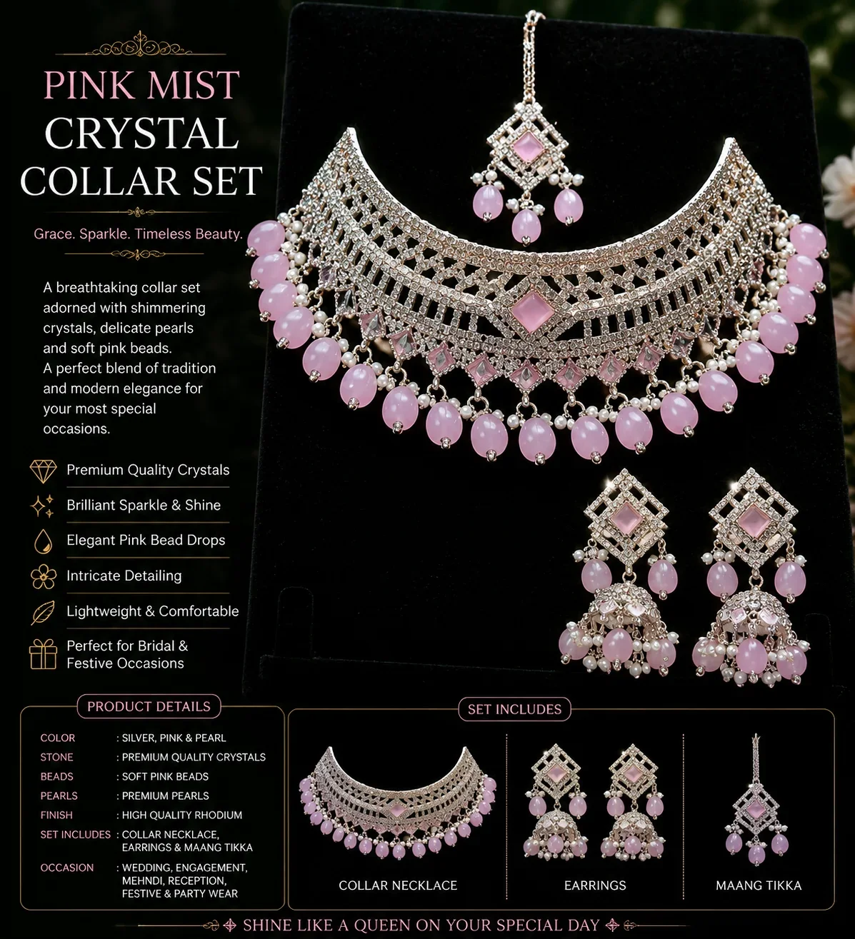 Royal Ruby Crystal Collar Set